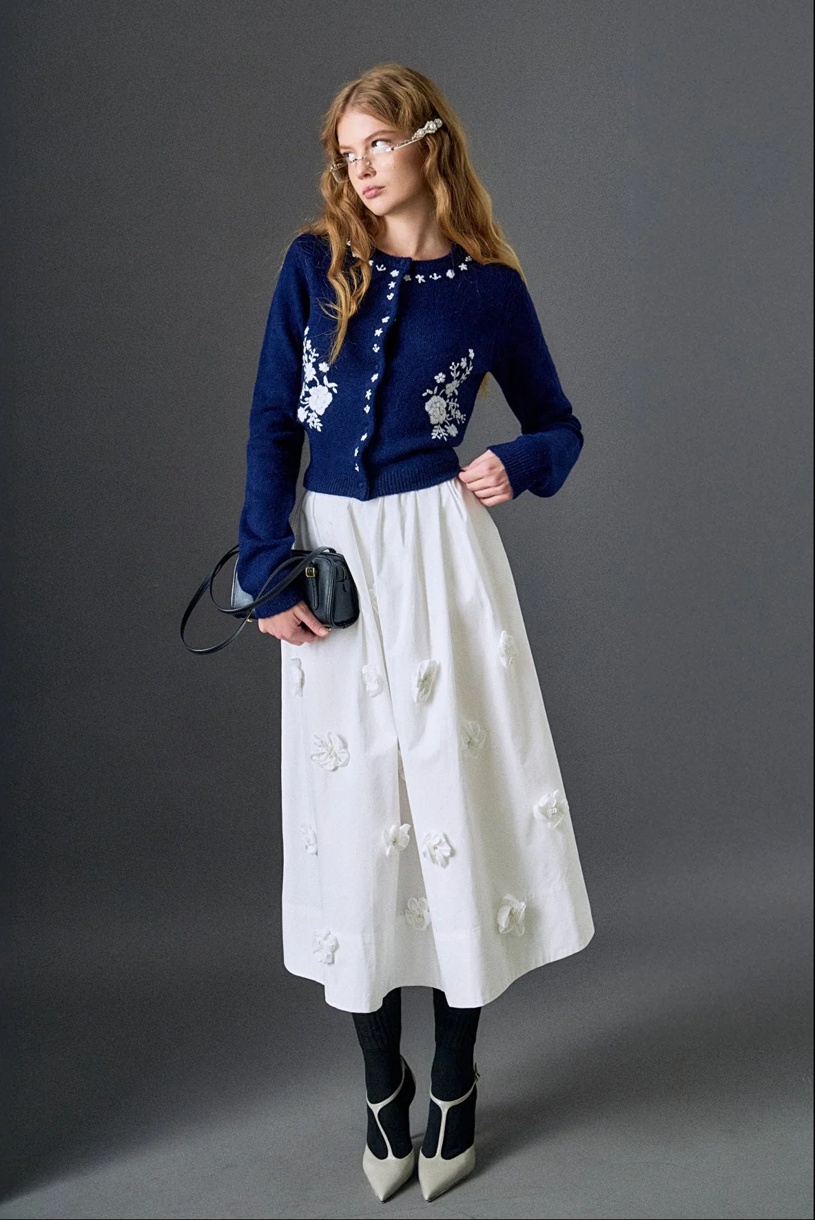 3D Flower Midi Skirt - Image 8