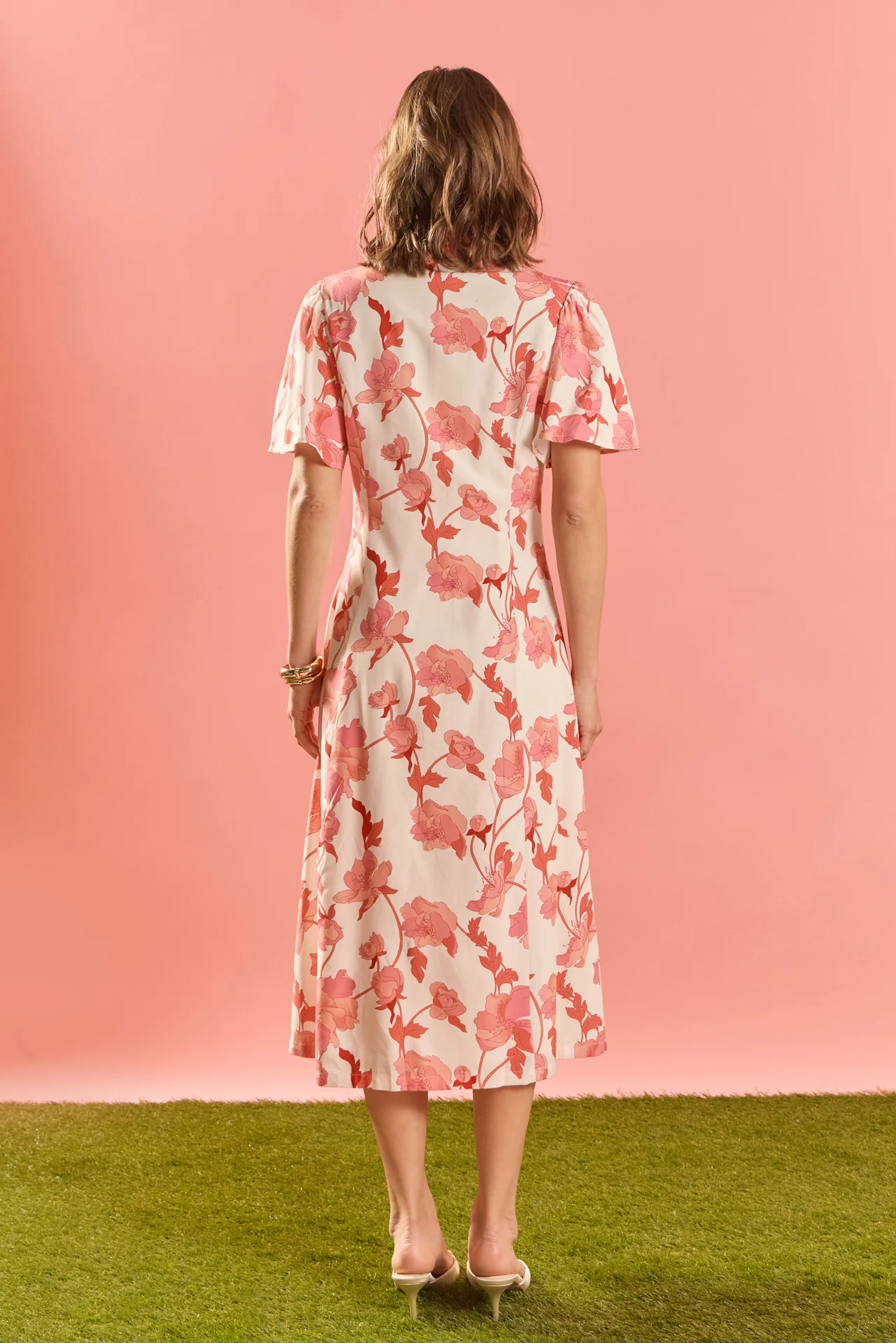Floral Button-Front Midi Shirt Dress - Image 4