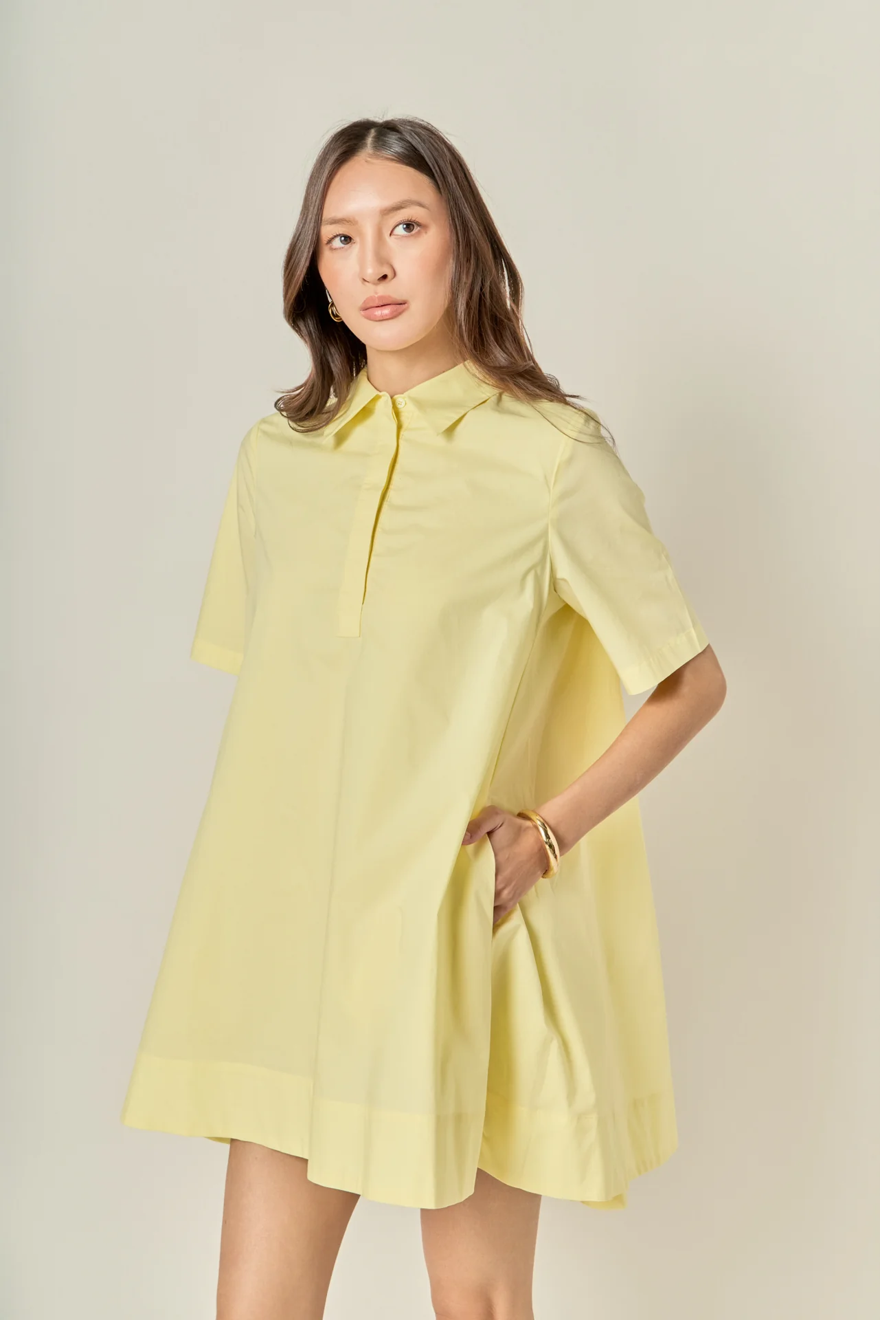 A-line Short Sleeve Shirt Dress - Image 10