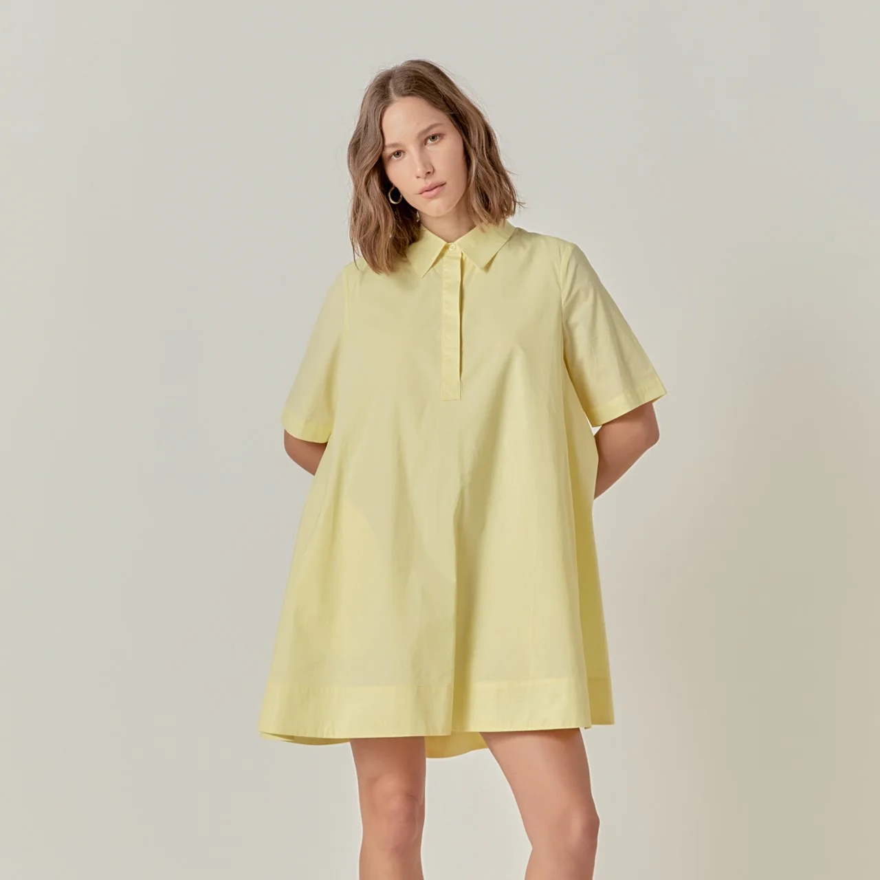 A-line Short Sleeve Shirt Dress - Image 12