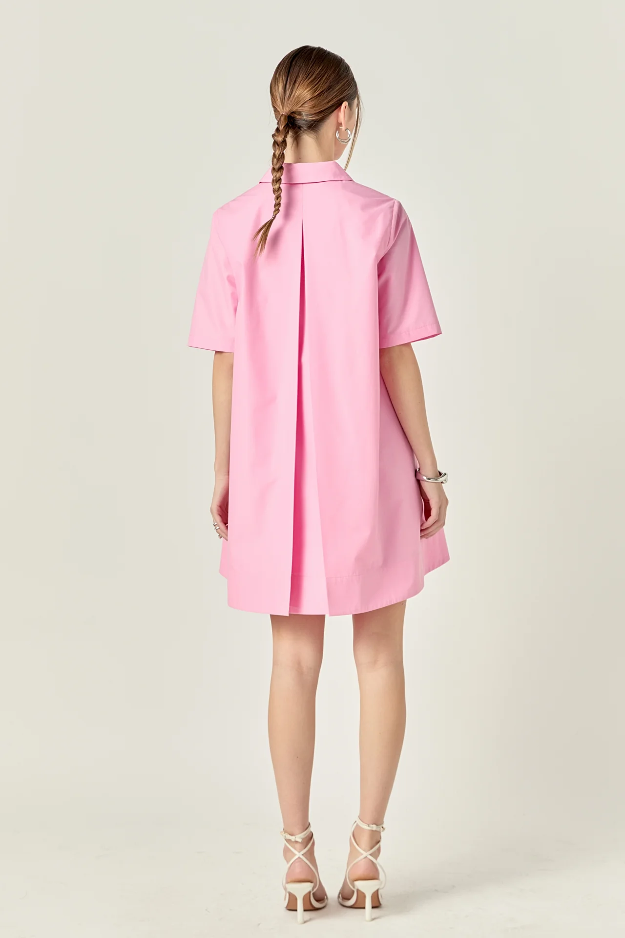 A-line Short Sleeve Shirt Dress - Image 16