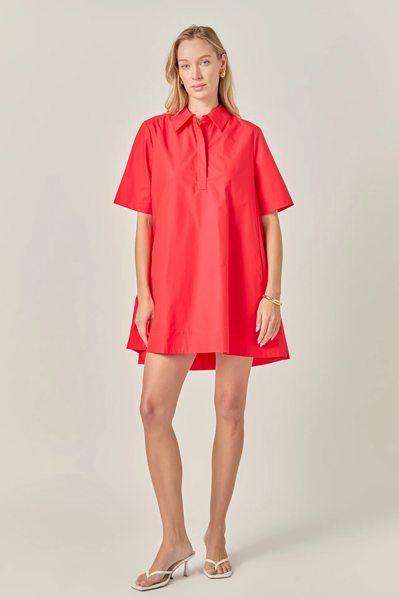 A-line Short Sleeve Shirt Dress - Image 18