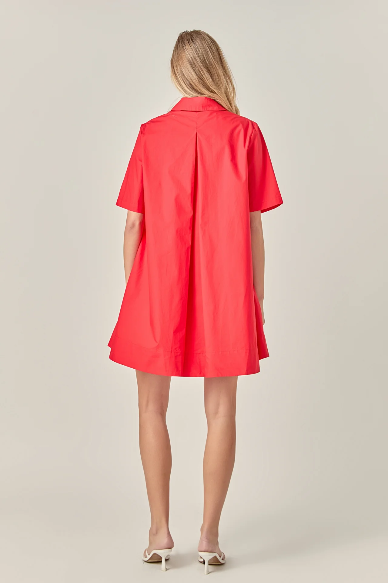 A-line Short Sleeve Shirt Dress - Image 21