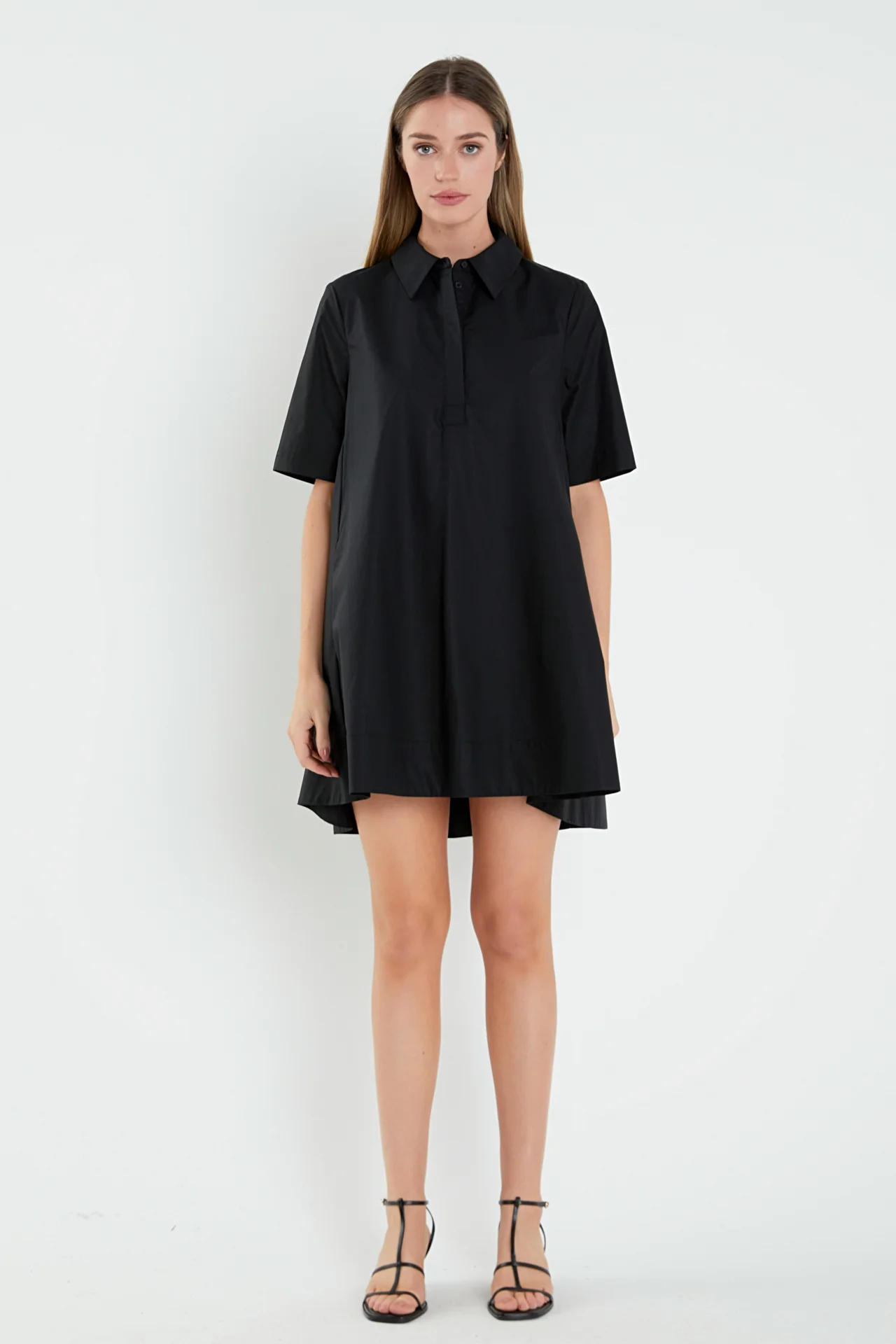 A-line Short Sleeve Shirt Dress - Image 23
