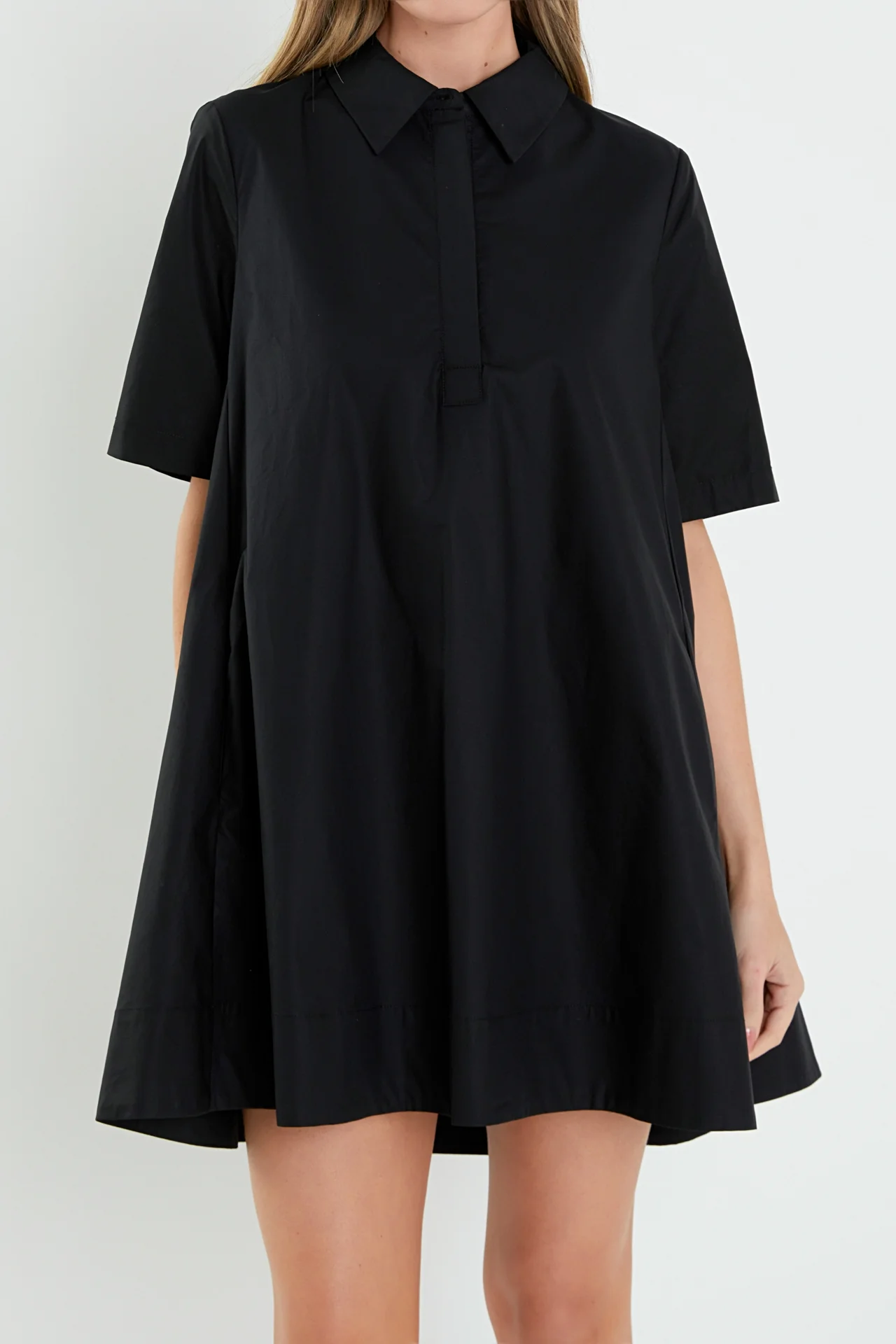 A-line Short Sleeve Shirt Dress - Image 24