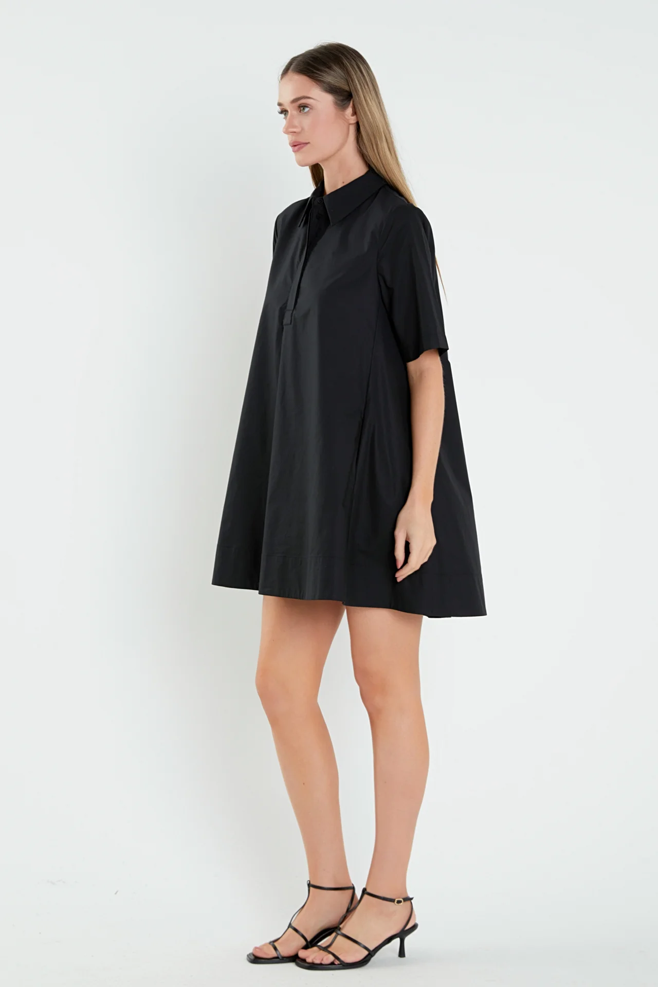 A-line Short Sleeve Shirt Dress - Image 25