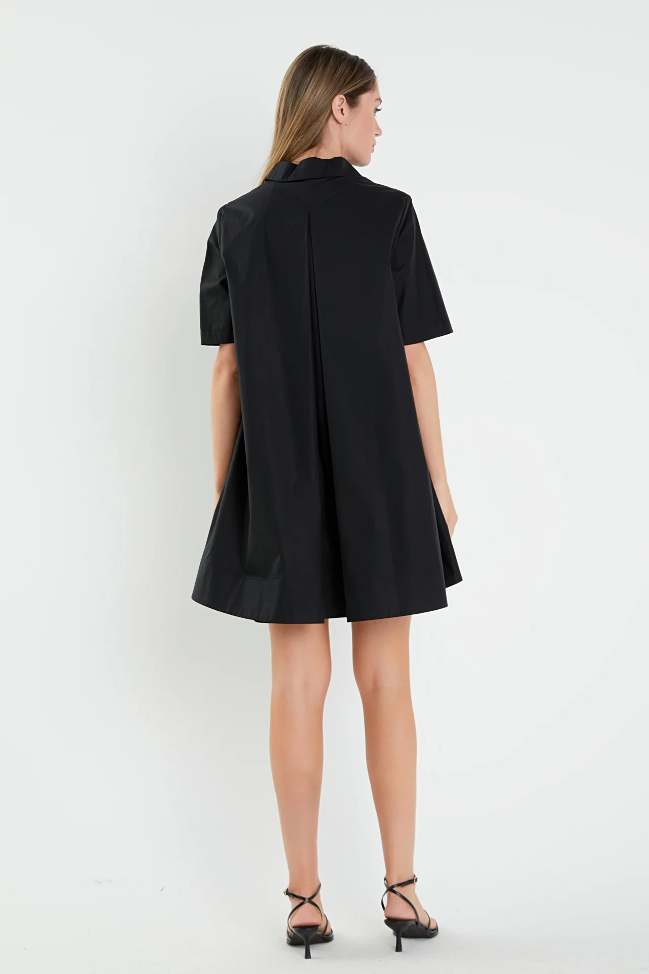 A-line Short Sleeve Shirt Dress - Image 26