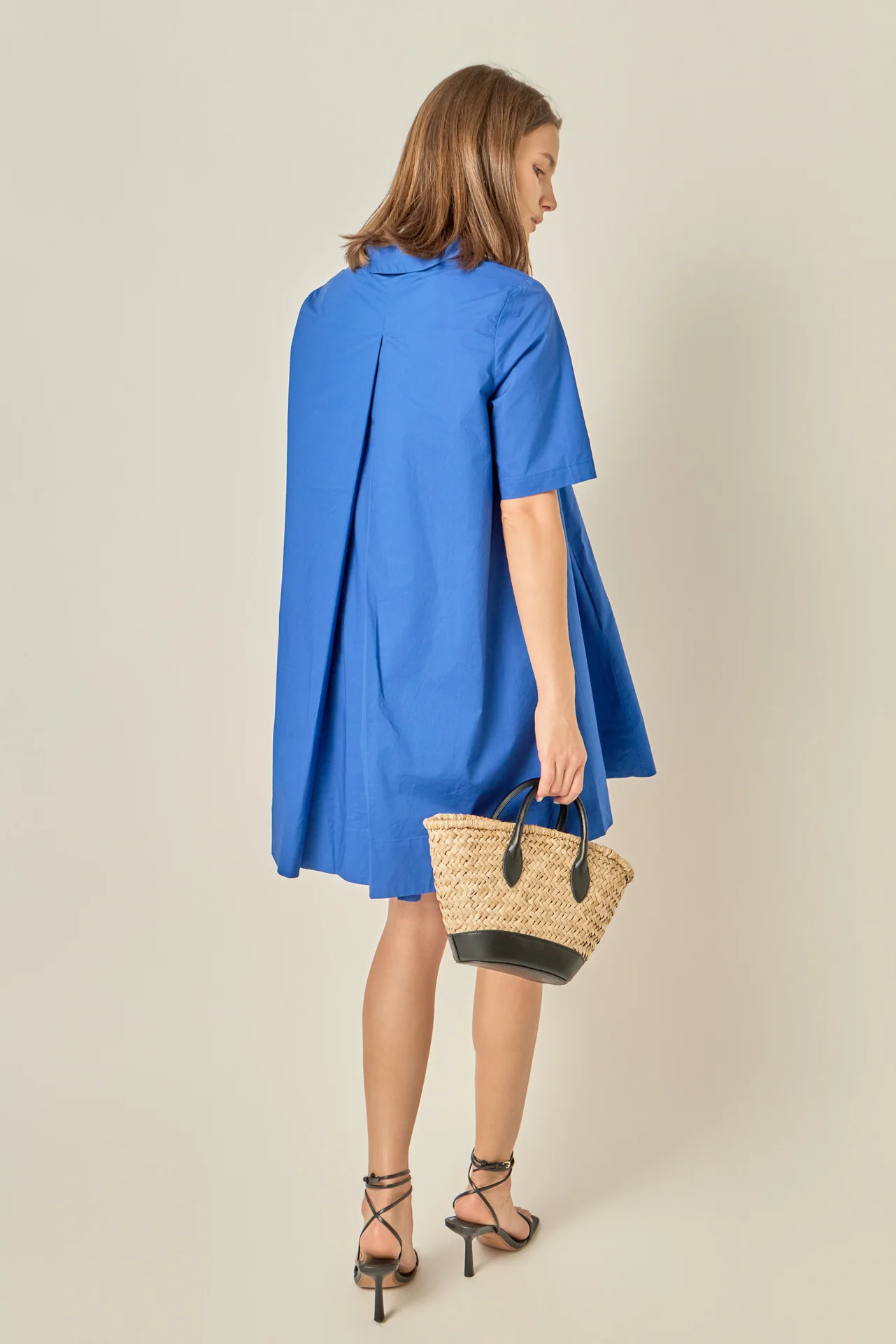 A-line Short Sleeve Shirt Dress - Image 4