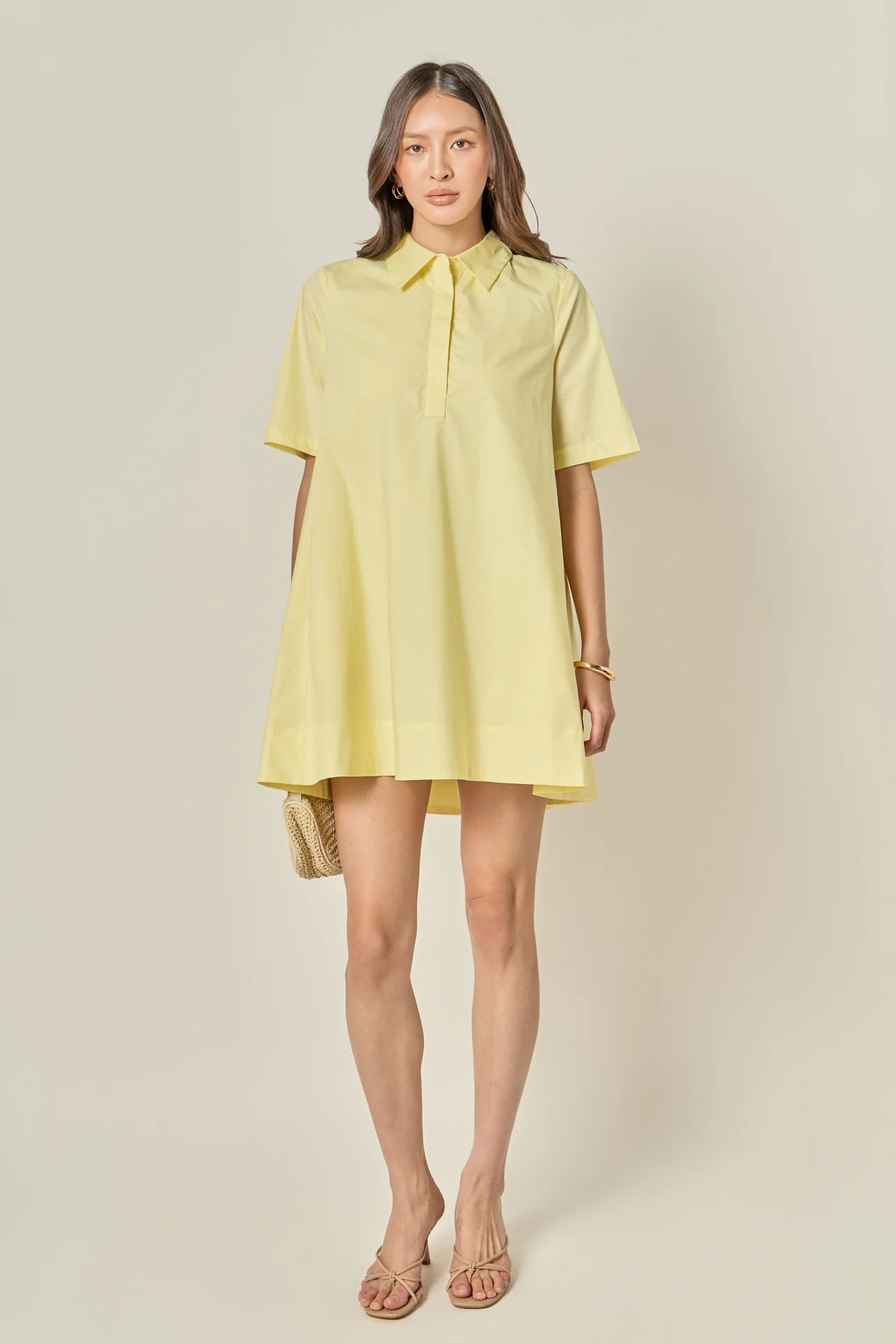 A-line Short Sleeve Shirt Dress - Image 6