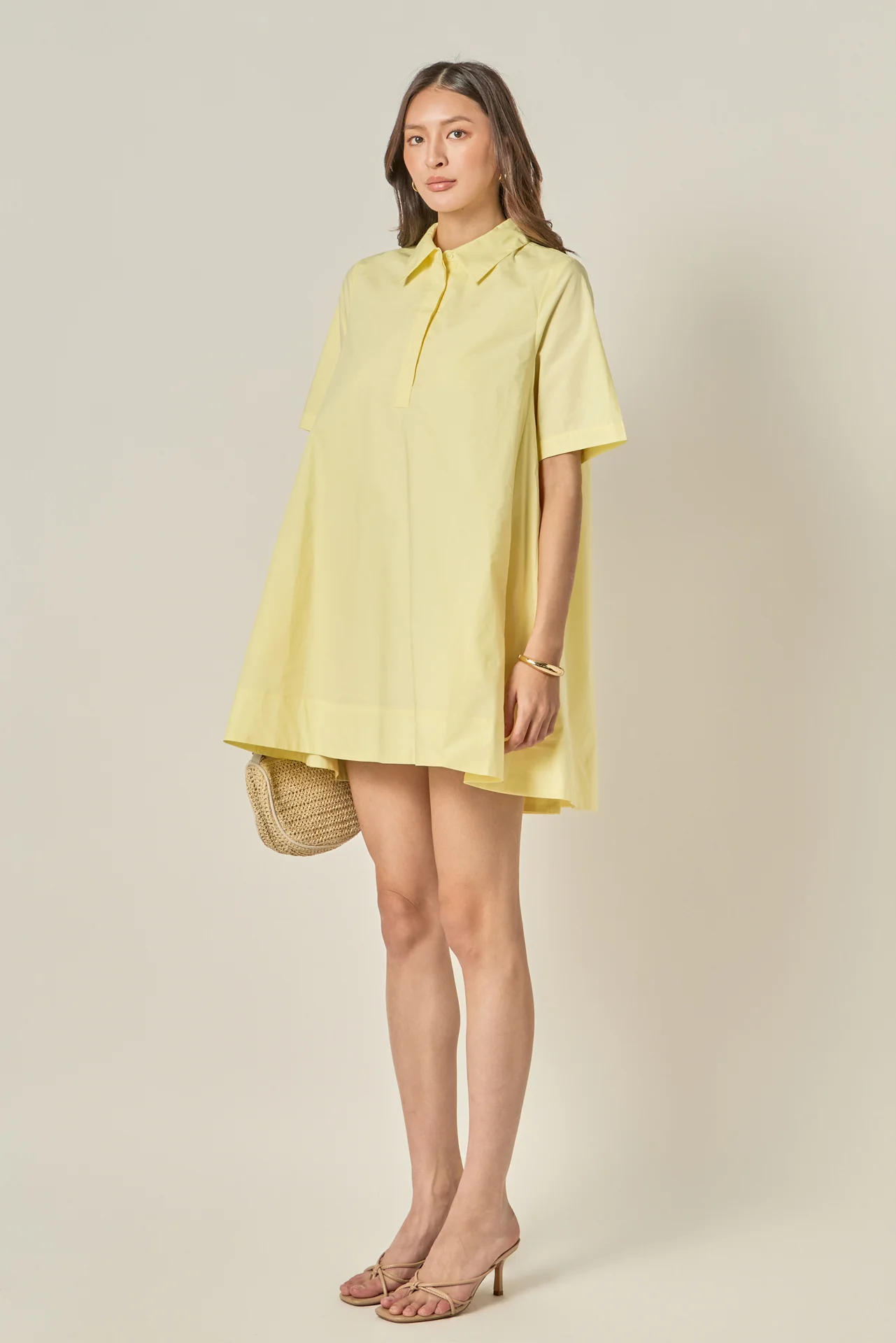 A-line Short Sleeve Shirt Dress - Image 8
