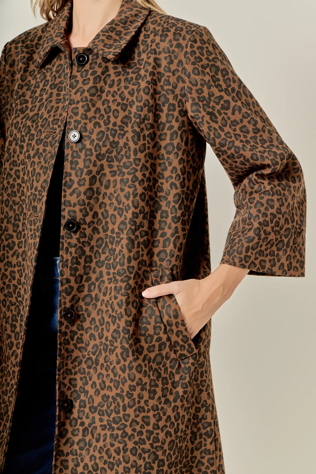 Animal Print Trench Coat - Image 2