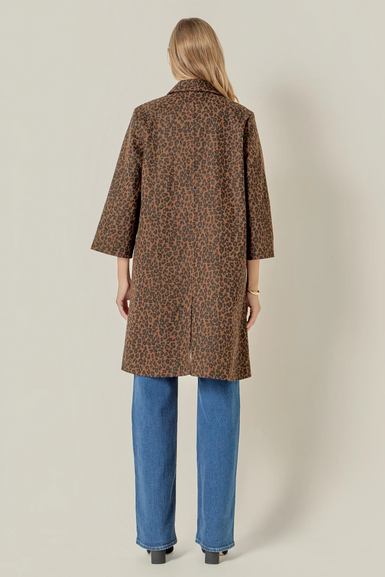 Animal Print Trench Coat - Image 4
