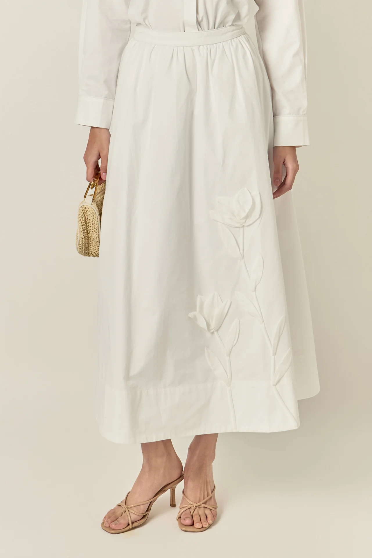 Floral Applique Midi Skirt - Image 12