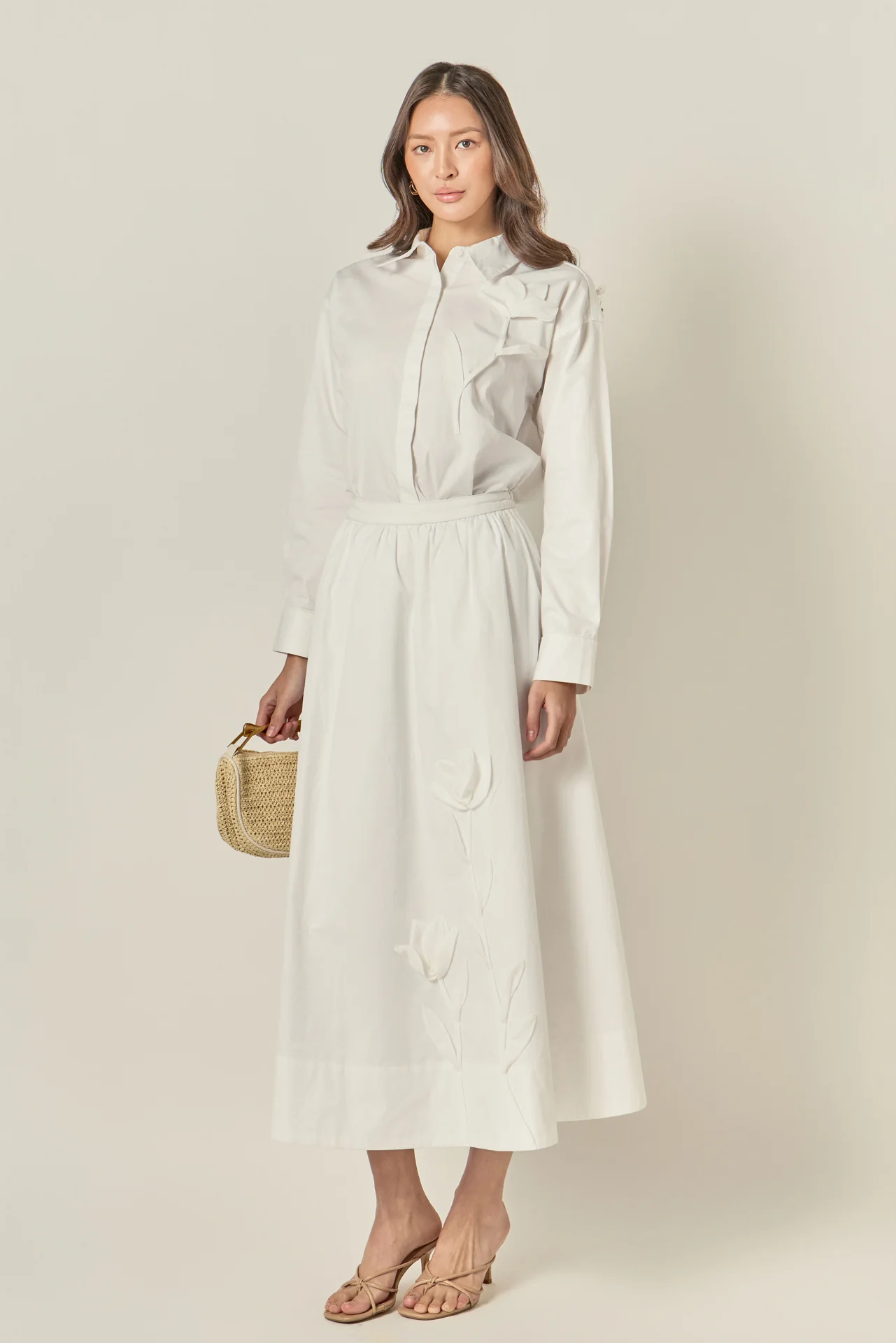 Floral Applique Midi Skirt - Image 8