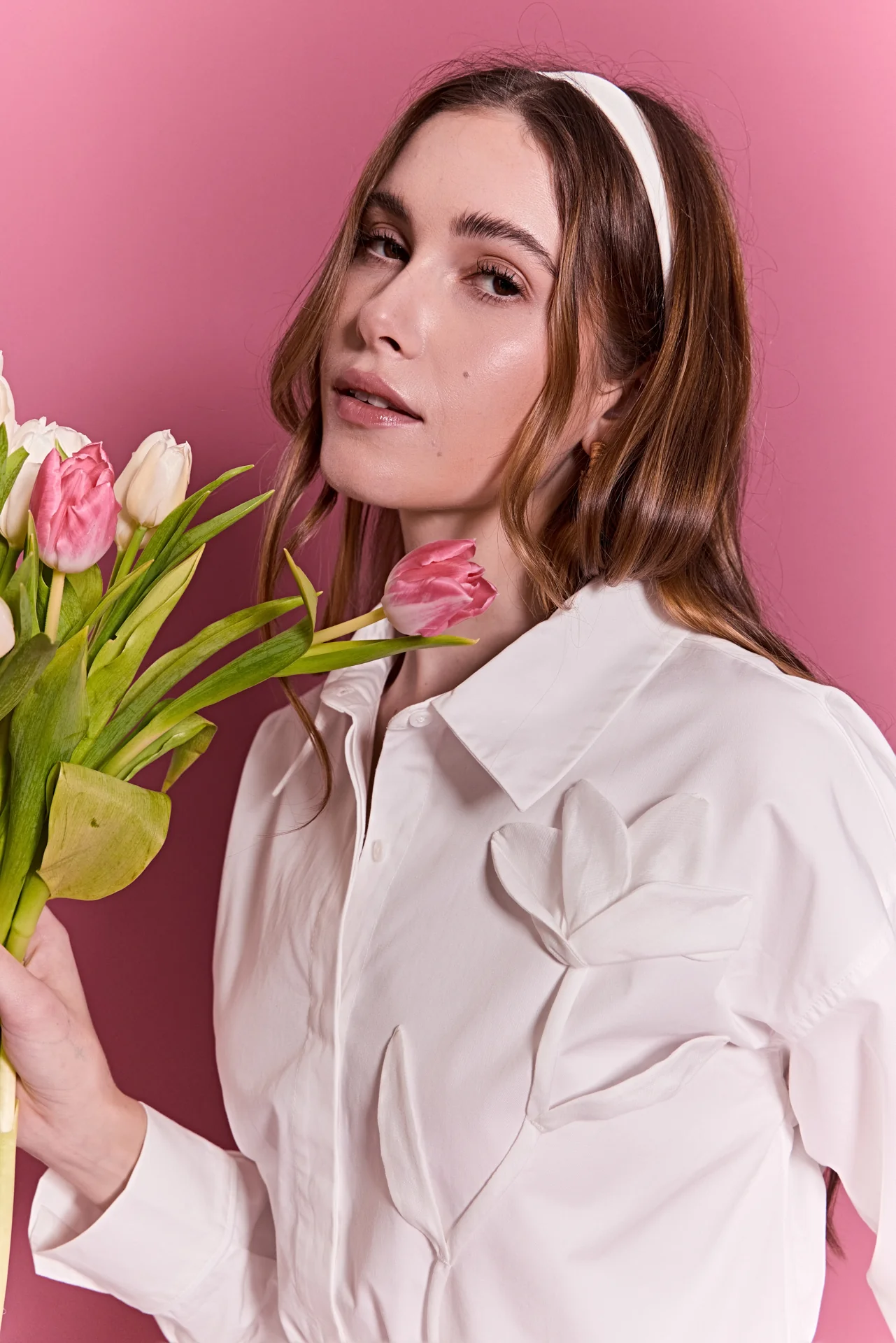 Floral Applique Collared Shirt - Image 3