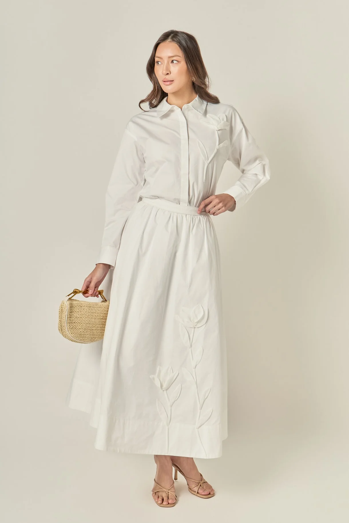Floral Applique Collared Shirt - Image 9