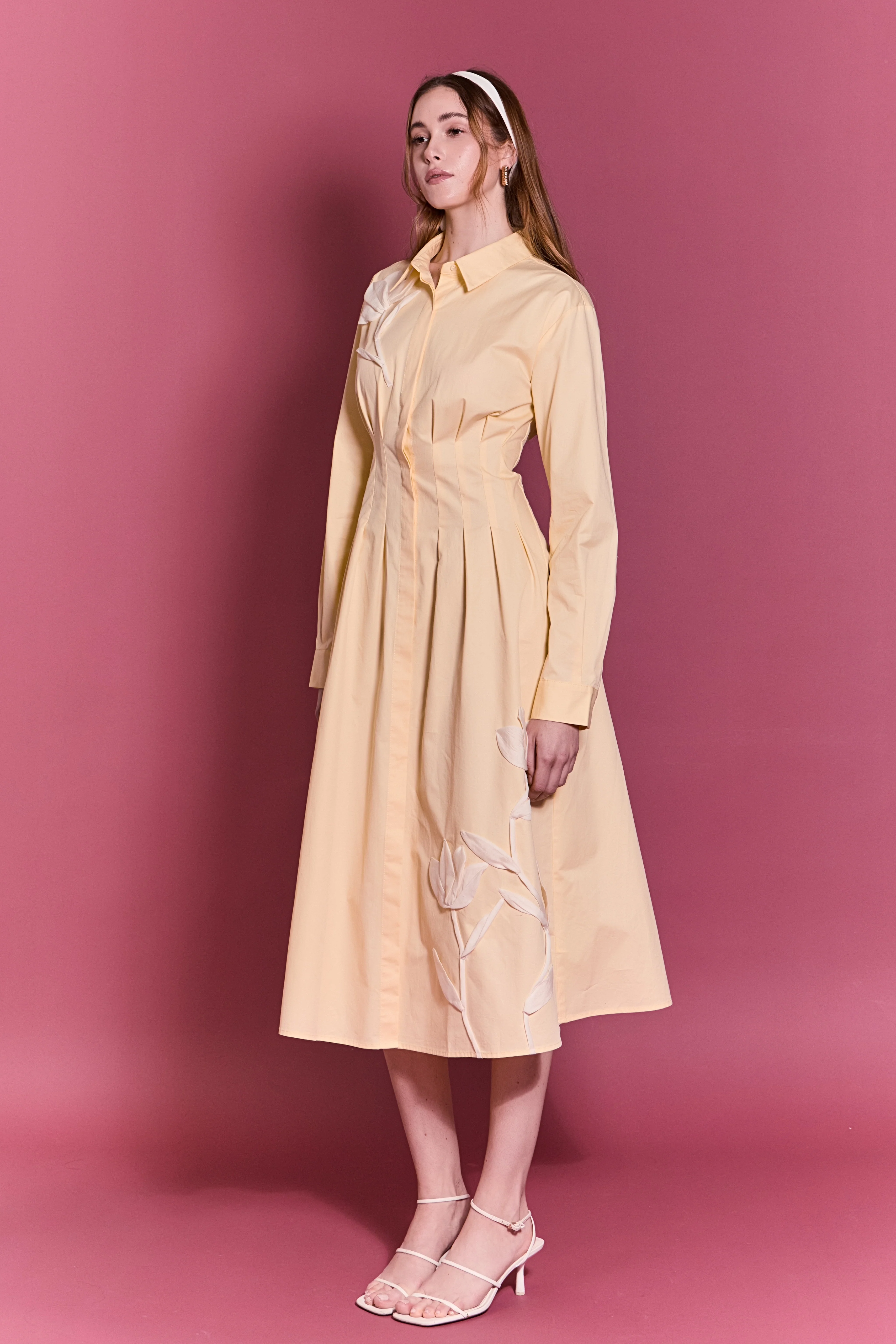 Structured Waist Applique Shirt Dress - Image 4