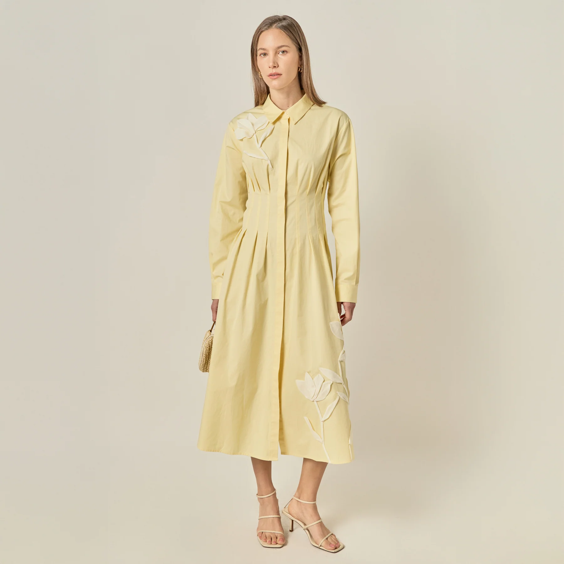 Structured Waist Applique Shirt Dress - Image 9