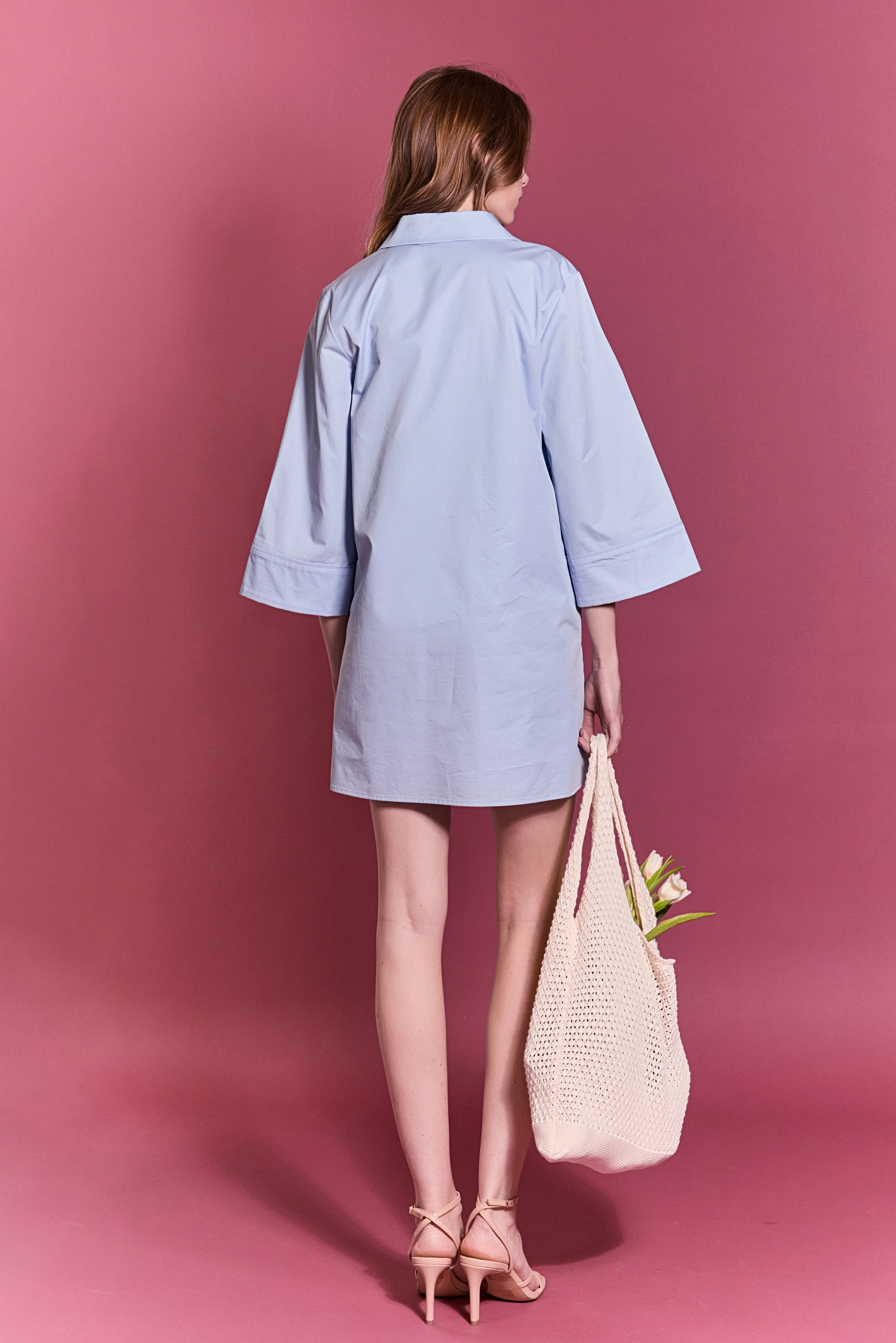 Floral Applique Shirt Mini Dress - Image 5