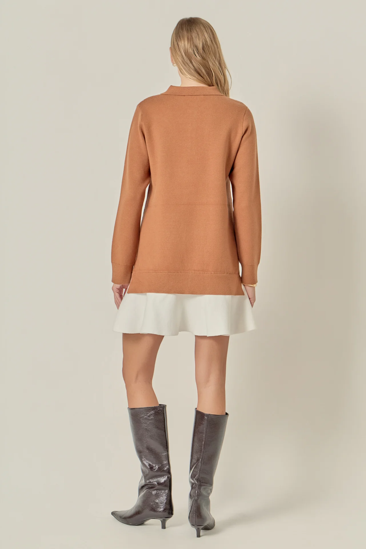 Argyle Polo Knit Dress - Image 4