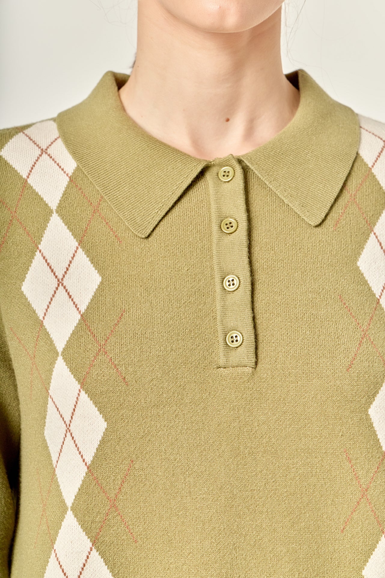 Argyle Polo Knit Dress - Image 7