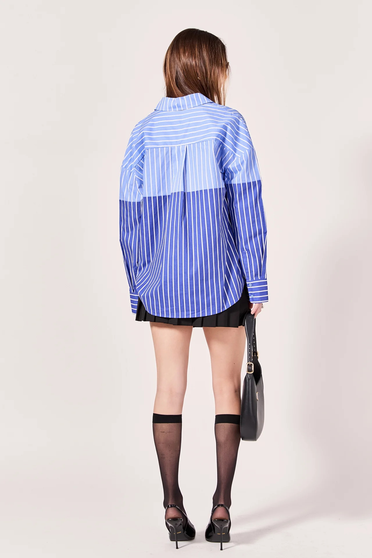 Colorblock Stripe Oversized Shirt - Image 4