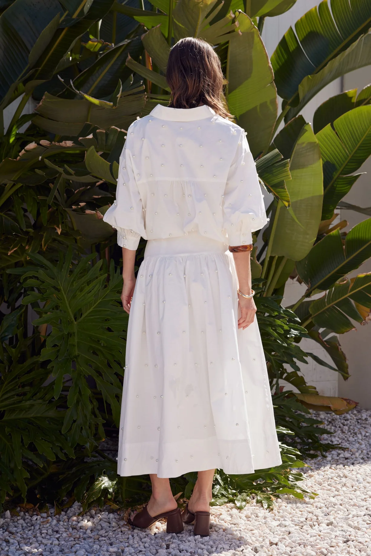 Pearl Embellished Balloon Sleeve Blouse - Image 4