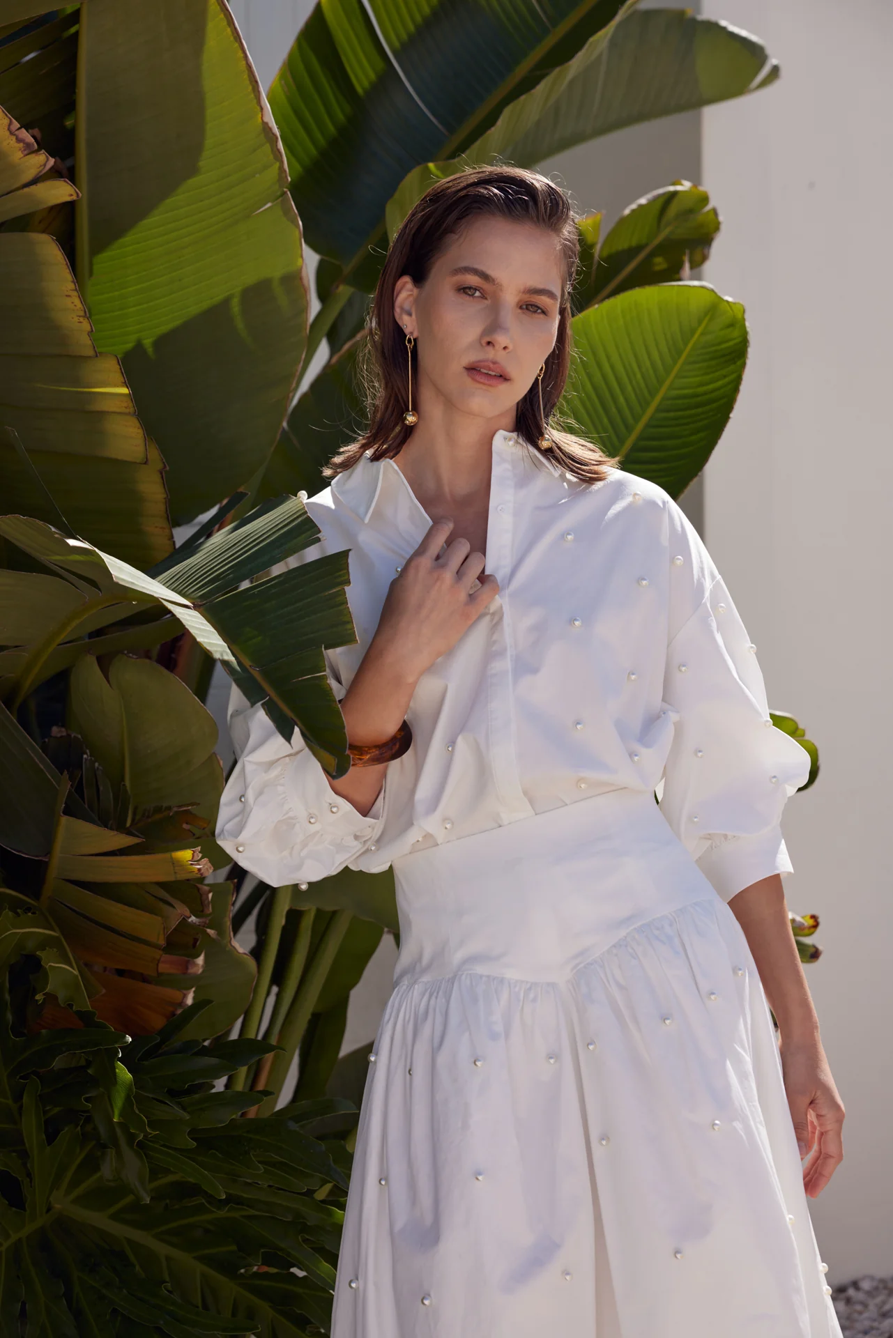 Pearl Embellished Balloon Sleeve Blouse - Image 5