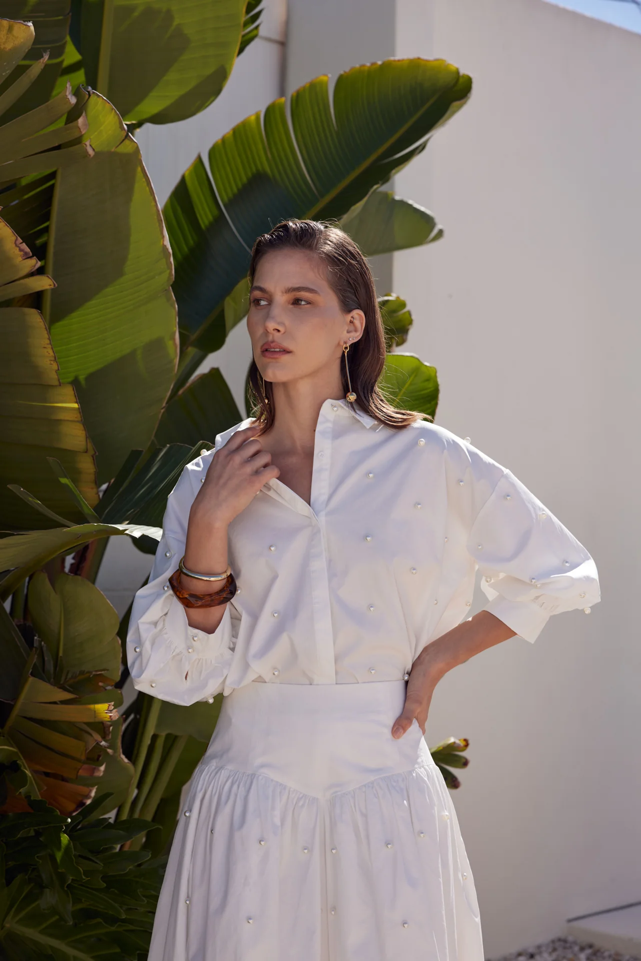 Pearl Embellished Balloon Sleeve Blouse - Image 6