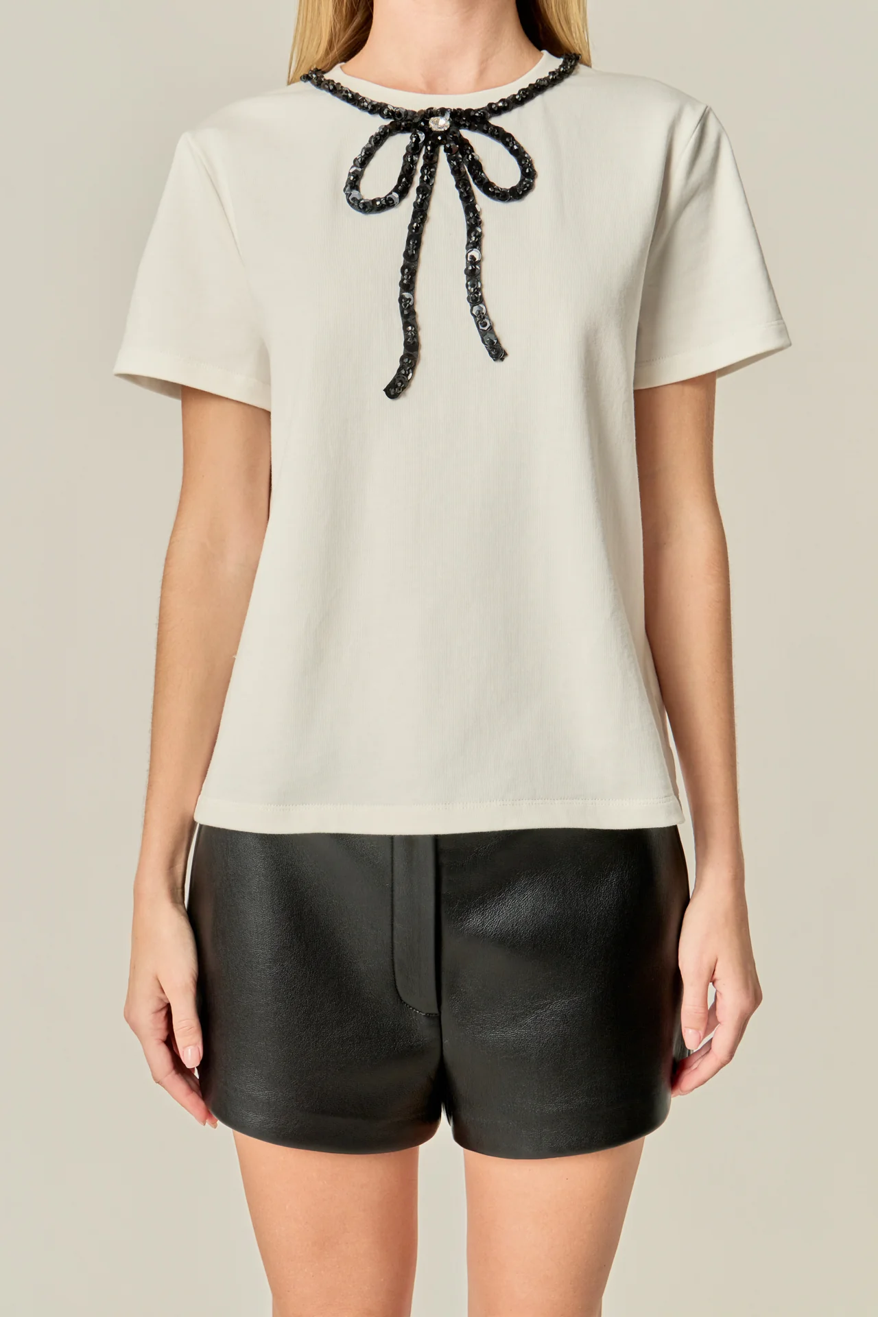 Beaded Bow T-Shirt - Image 2