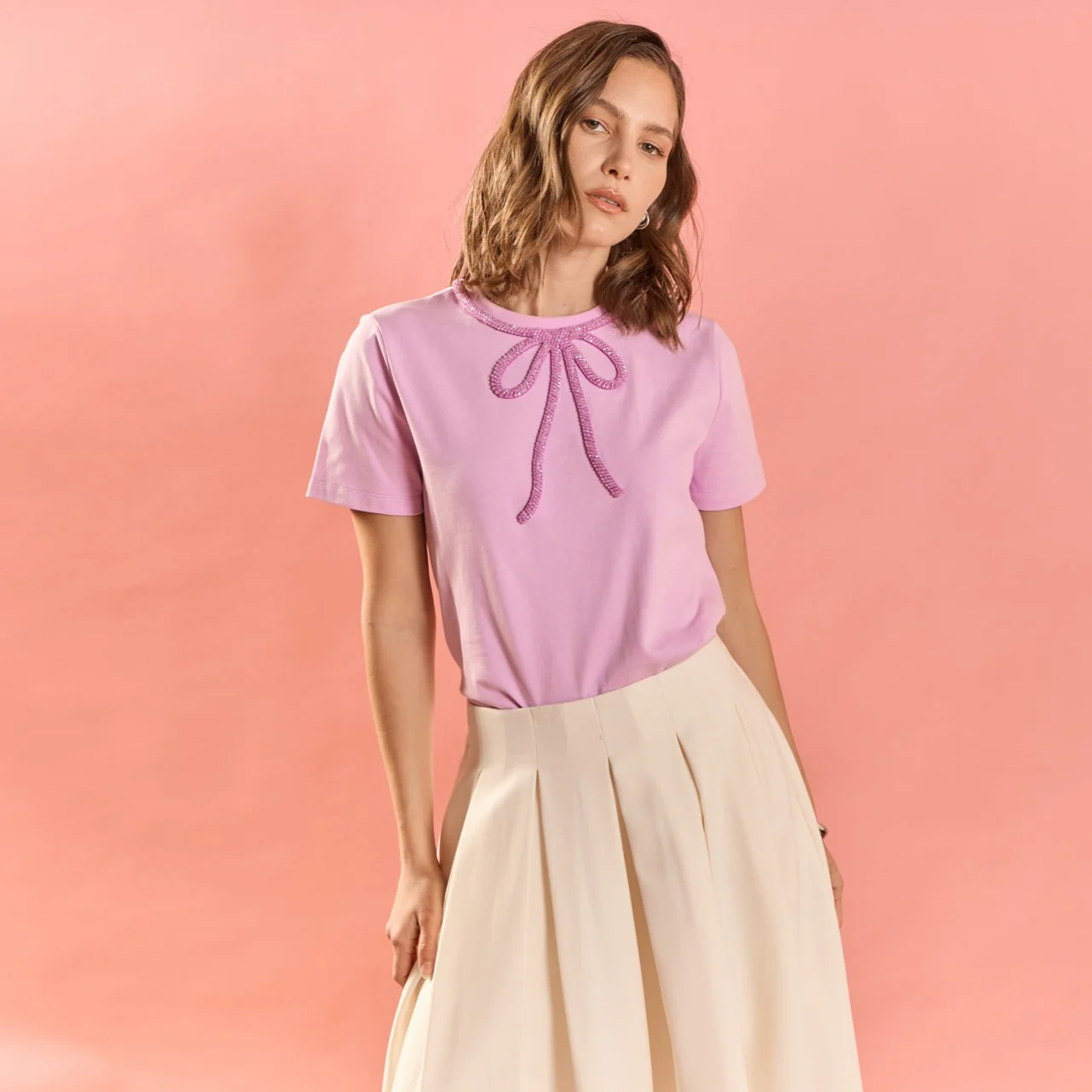 Beaded Bow Tee - Image 55