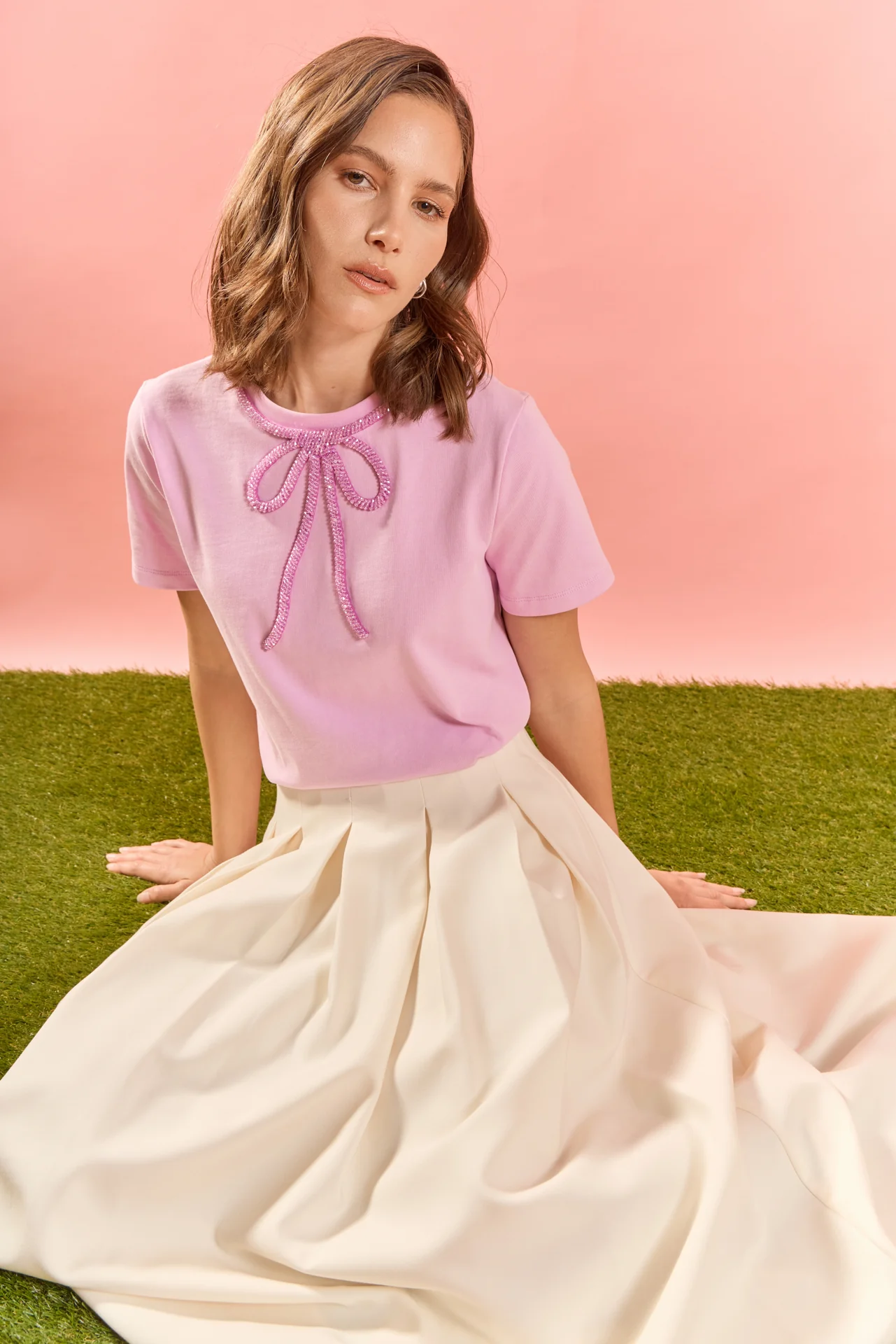Beaded Bow Tee - Image 7