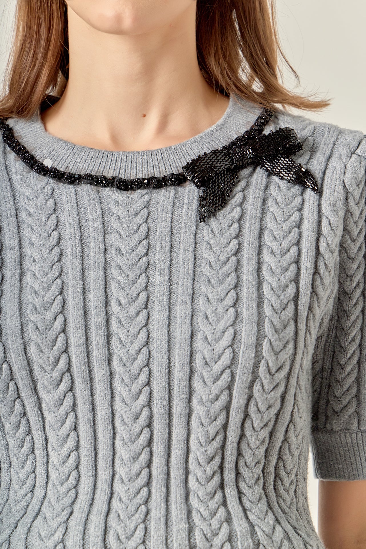 Clara Bow Puff Sleeve Knit Top - Image 2