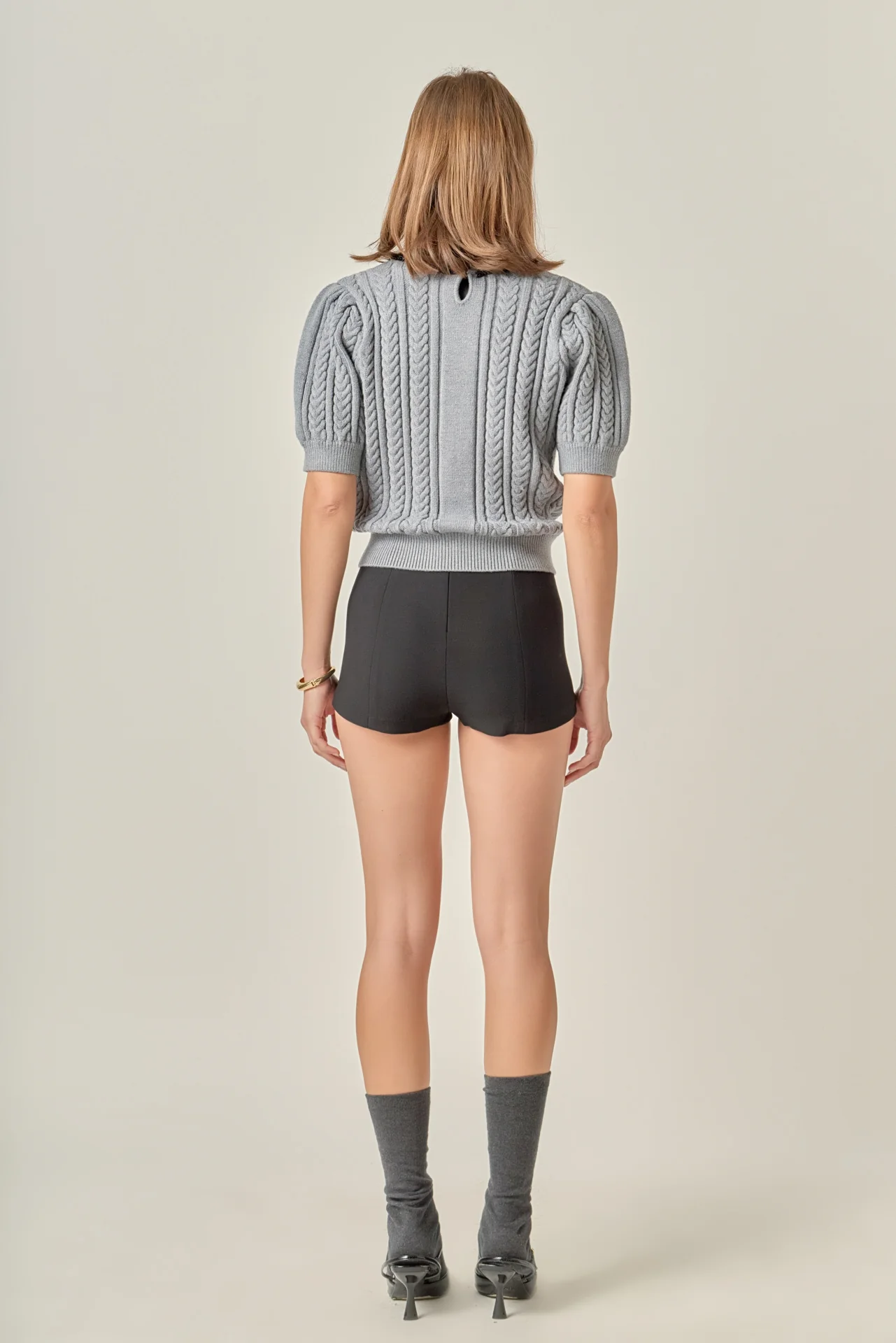 Clara Bow Puff Sleeve Knit Top - Image 4
