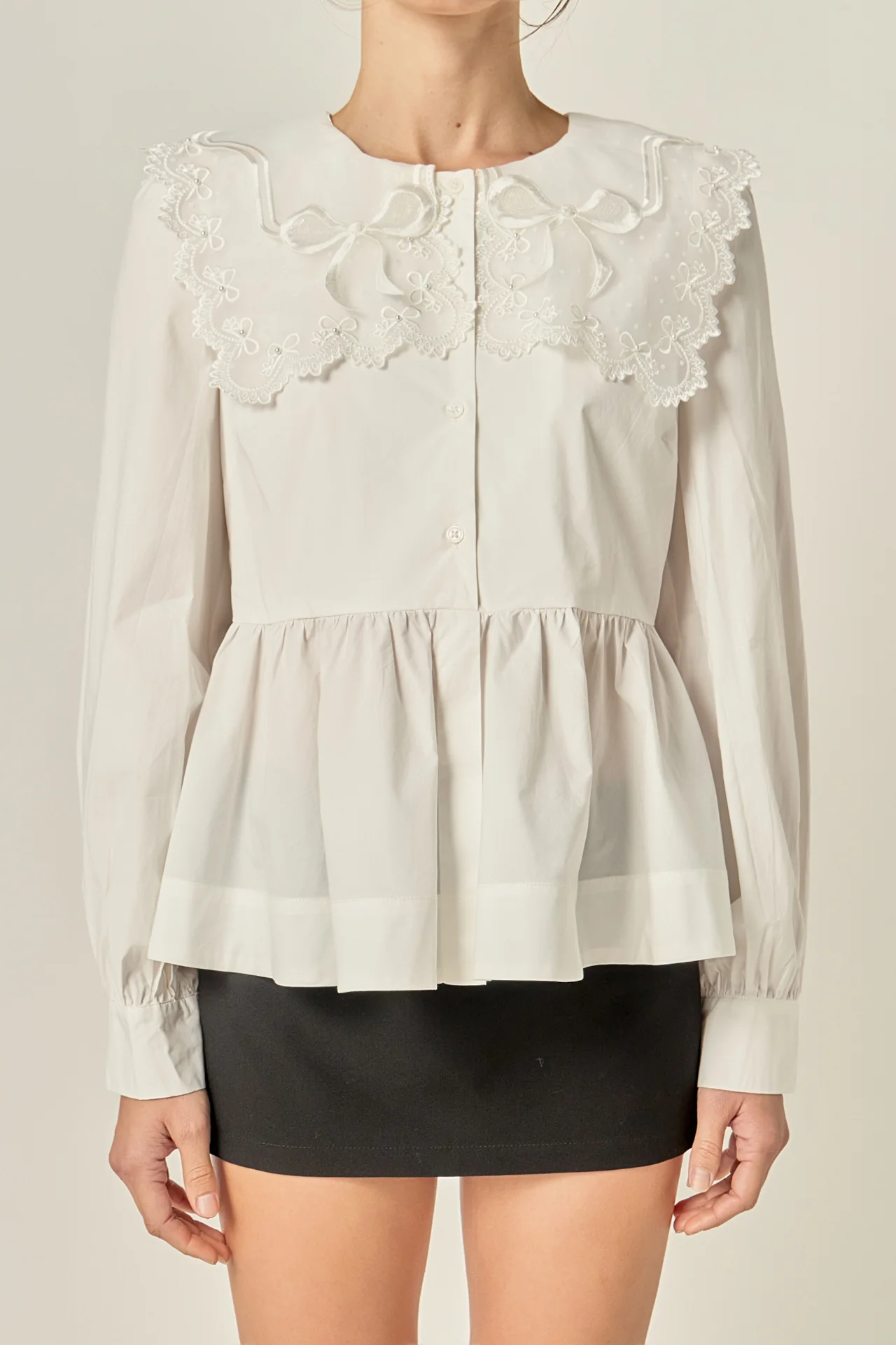 Bow Detail Poplin Blouse - Image 2