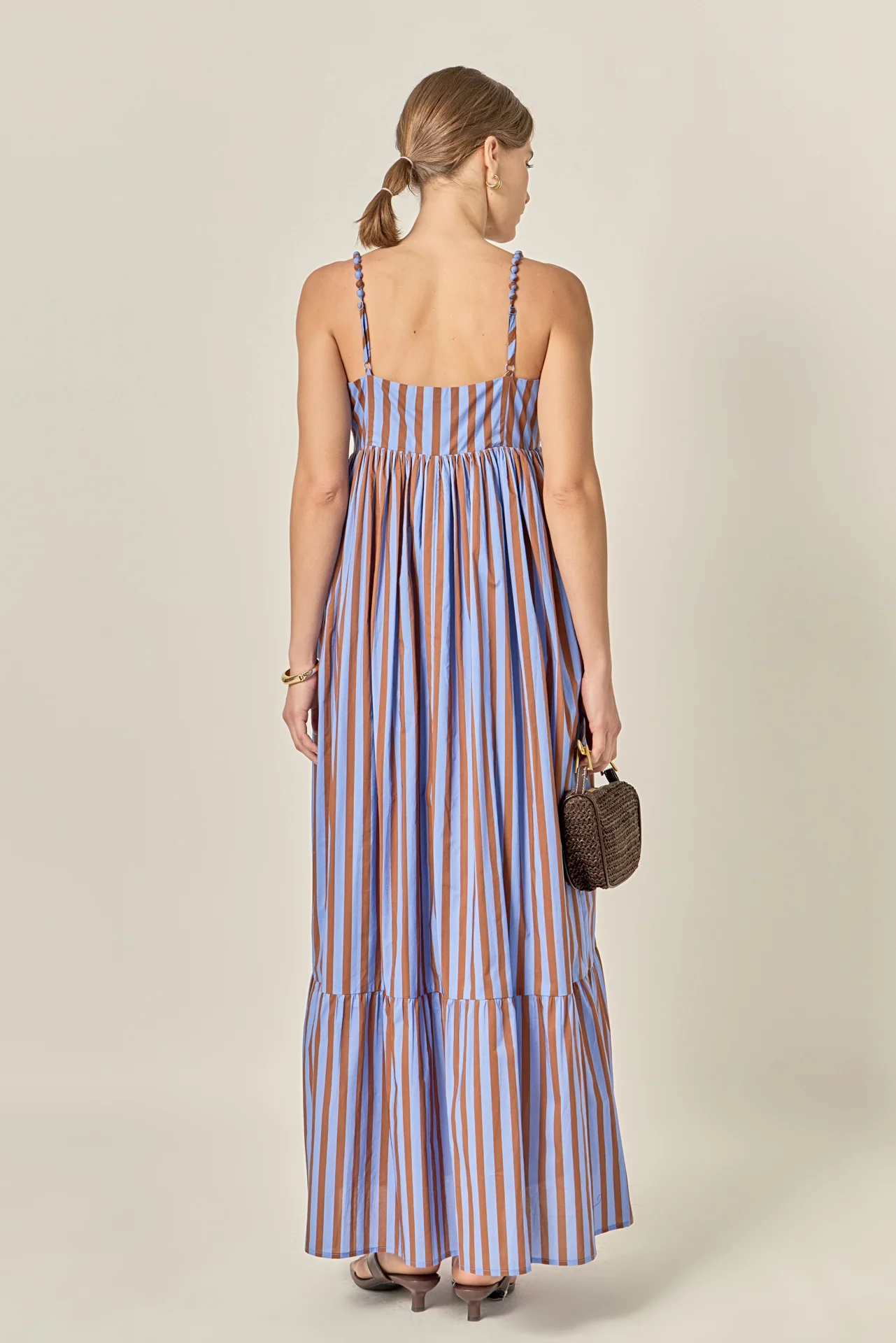 Bold Stripe Beaded Strap Maxi Dress - Image 6