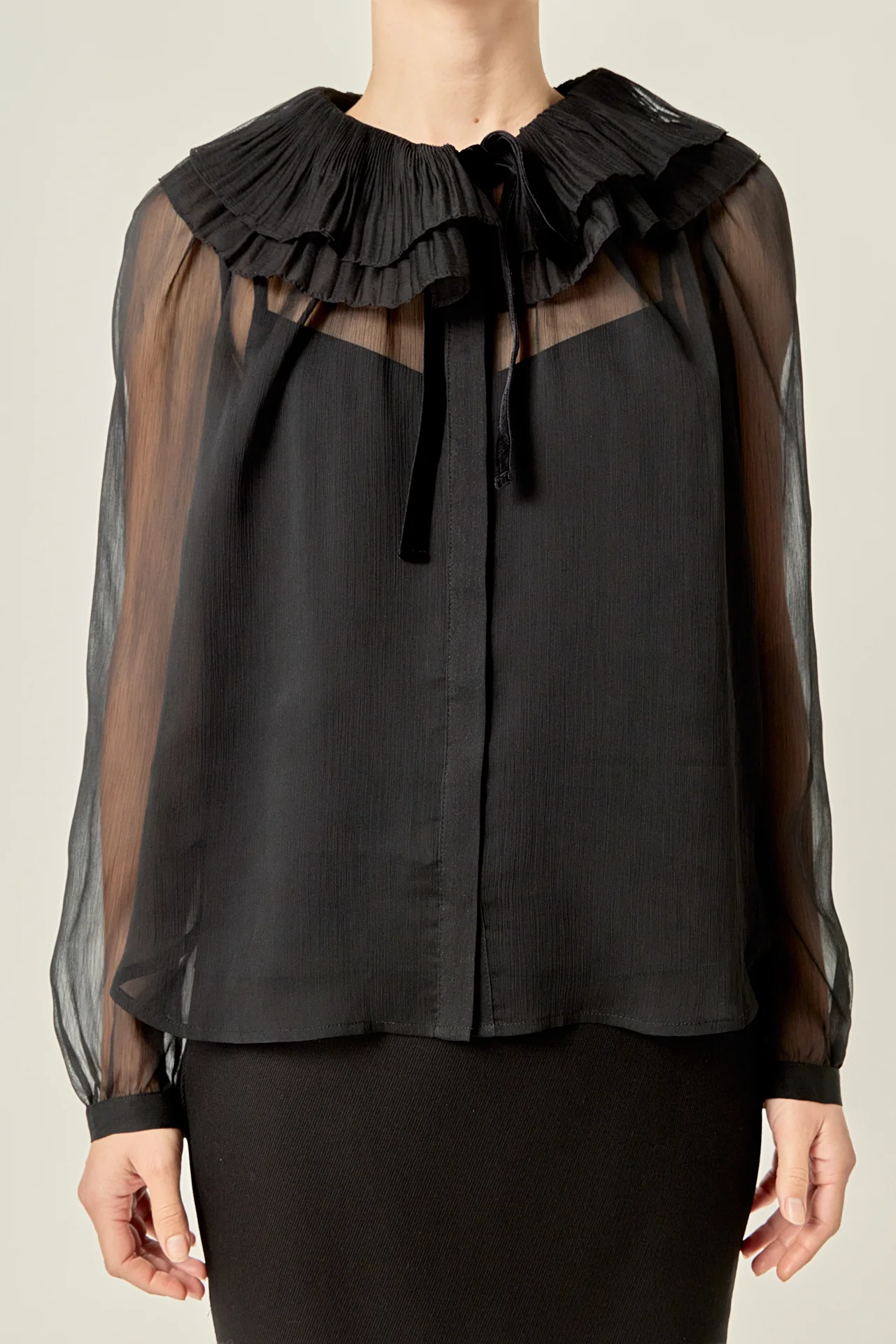 Juliette Pleated Collar Blouse - Image 2