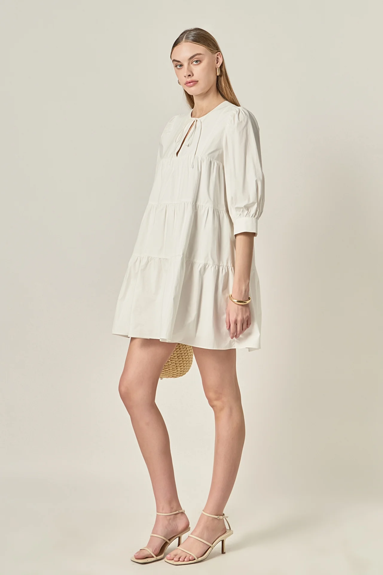 Blouson Sleeve Poplin Mini Dress - Image 3
