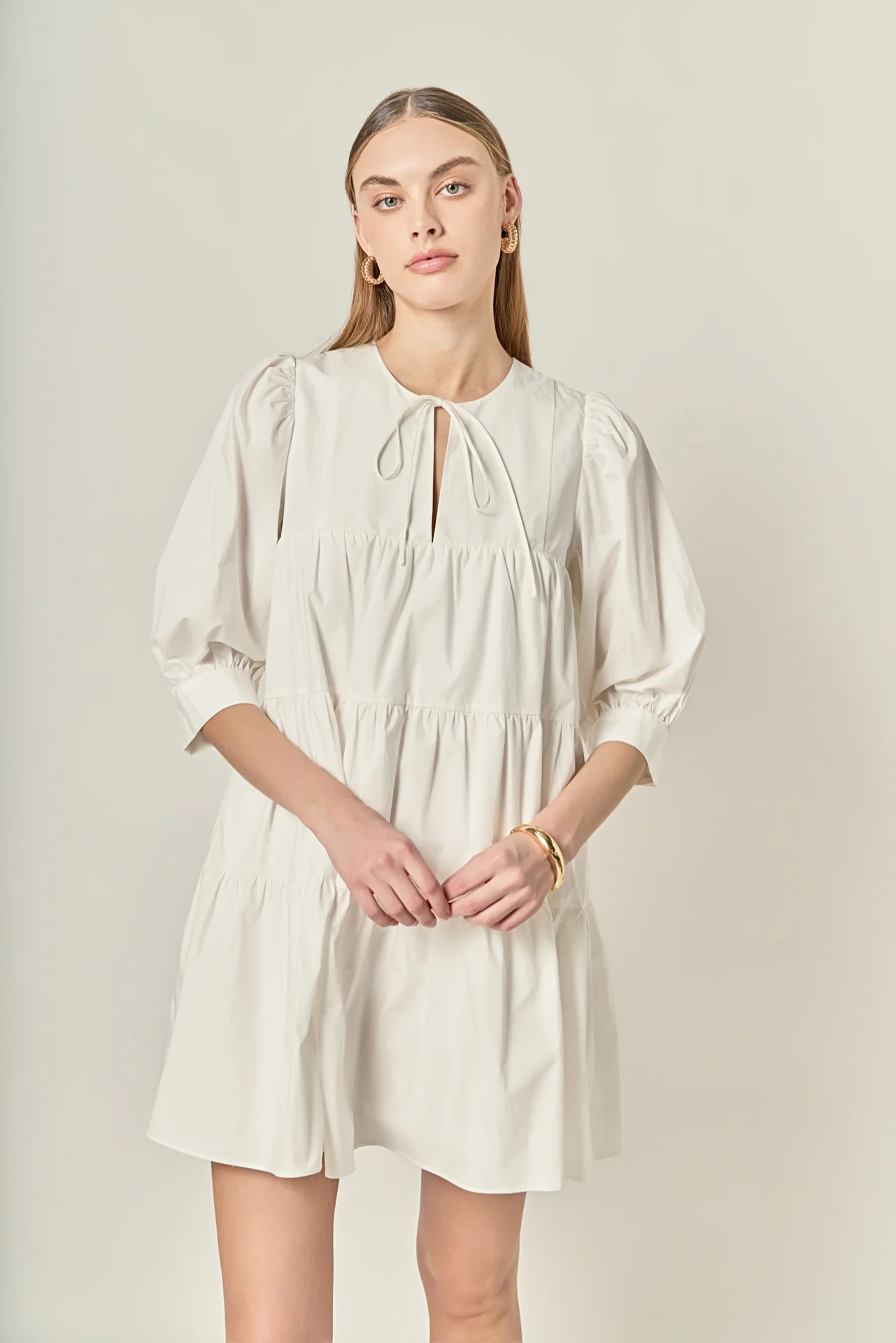 Blouson Sleeve Poplin Mini Dress - Image 5