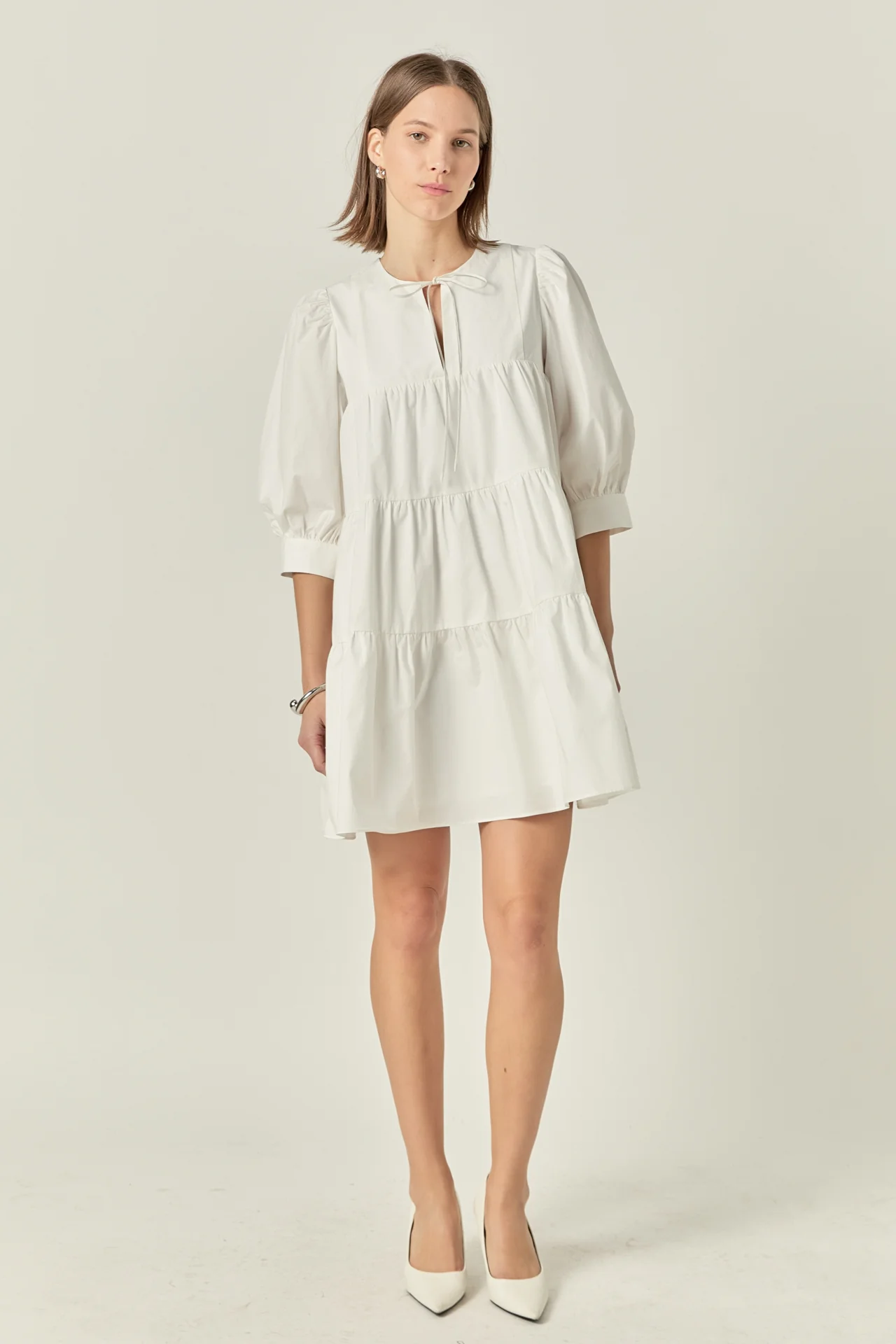 Blouson Sleeve Poplin Mini Dress - Image 6