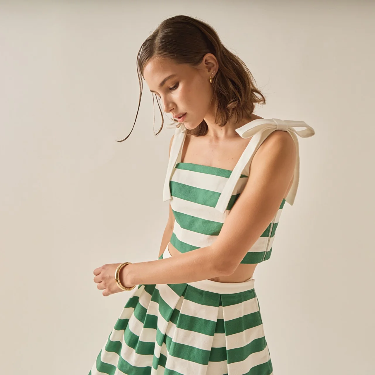 Bold Stripe Bow Strap Top - Image 6