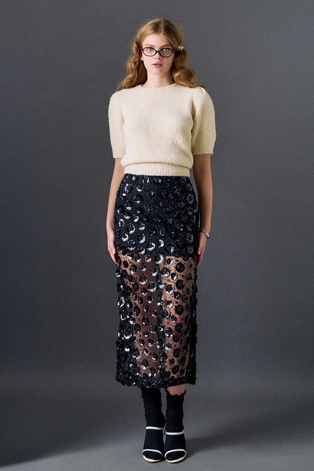 Boucle Puff Sleeve Knit Top - Image 5