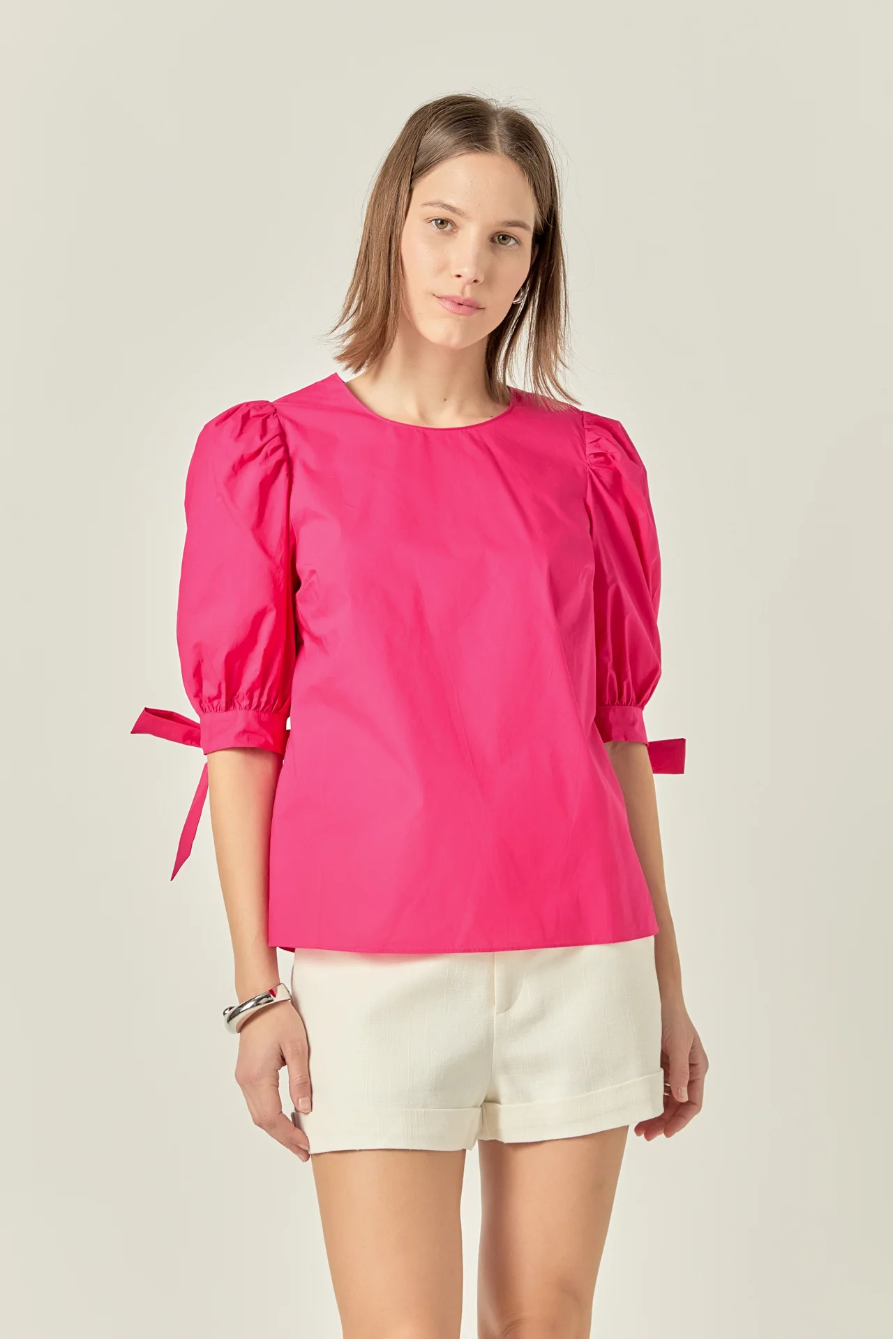 Bow Banded Puff Sleeve Blouse - Image 10