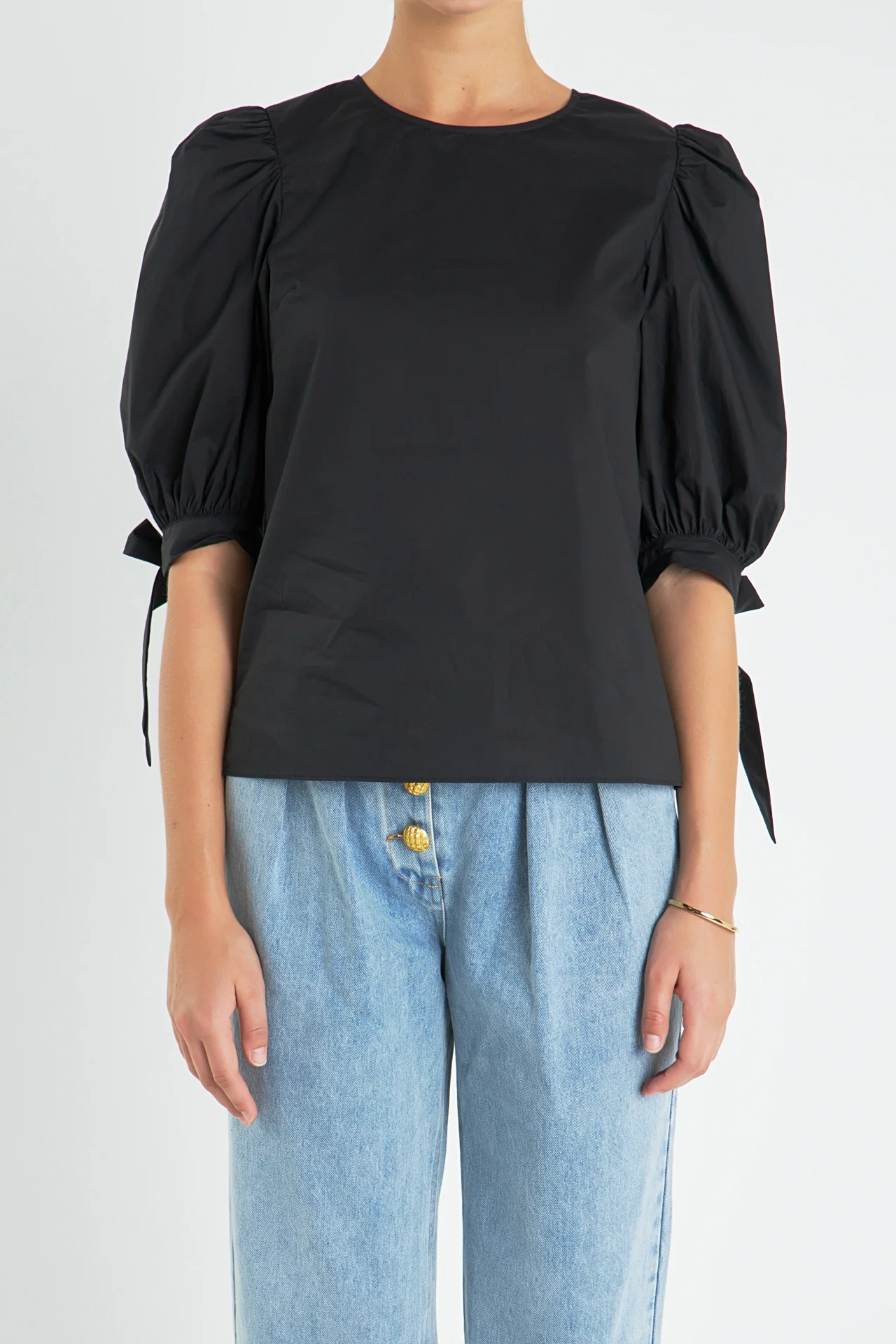 Bow Banded Puff Sleeve Blouse - Image 12