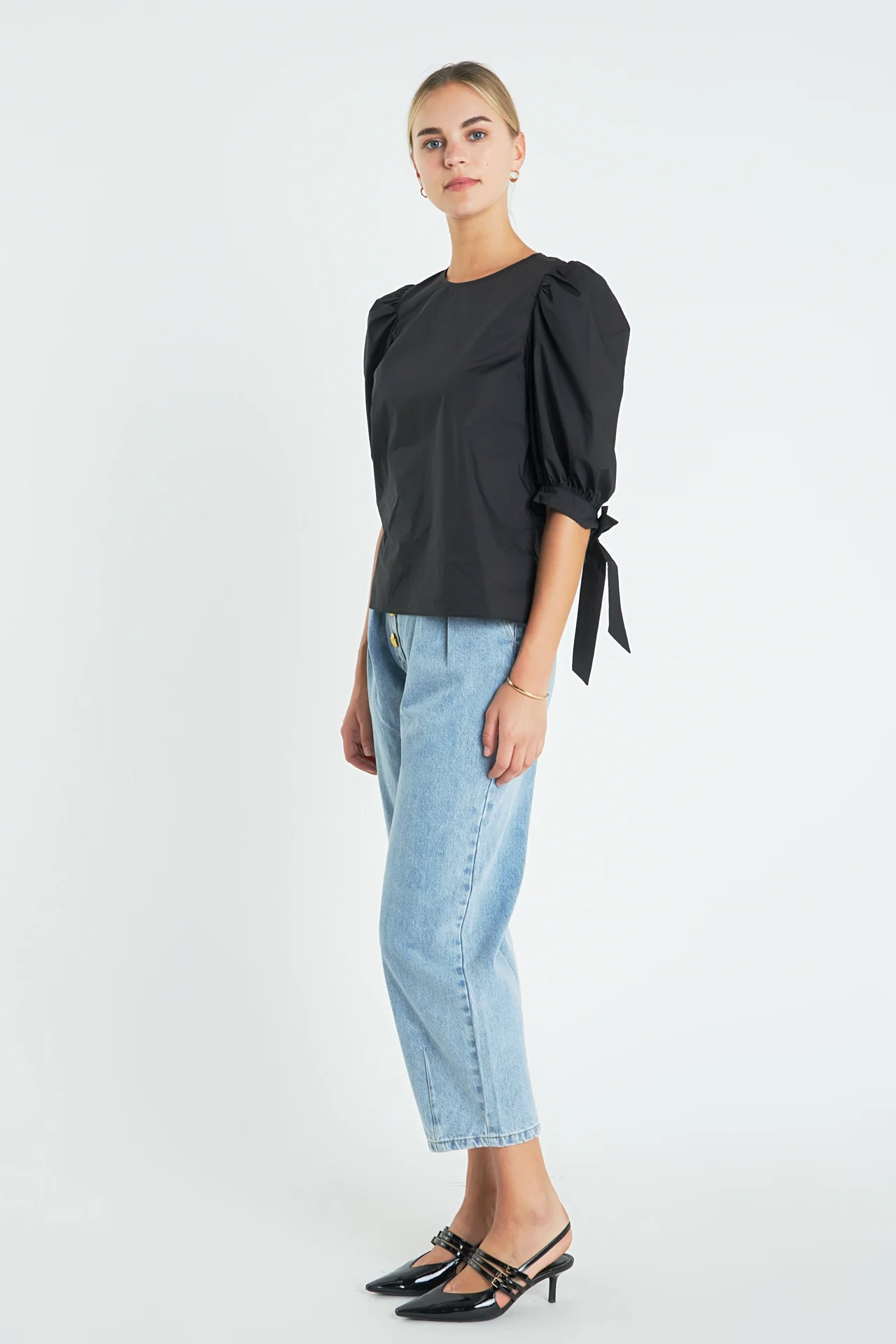 Bow Banded Puff Sleeve Blouse - Image 13