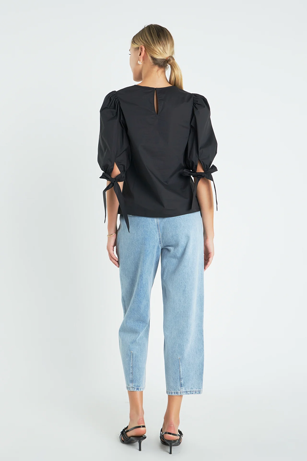 Bow Banded Puff Sleeve Blouse - Image 14