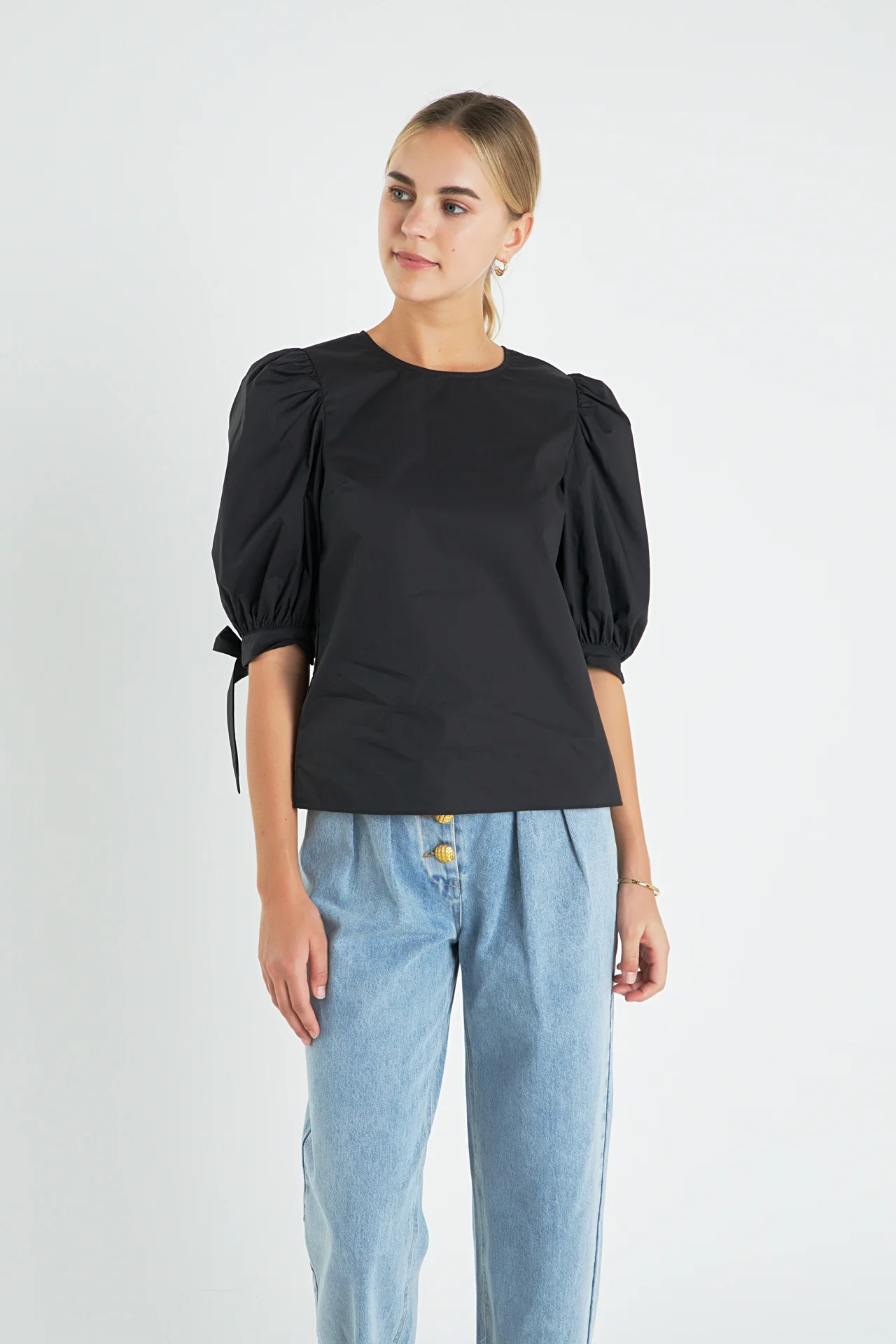 Bow Banded Puff Sleeve Blouse - Image 15