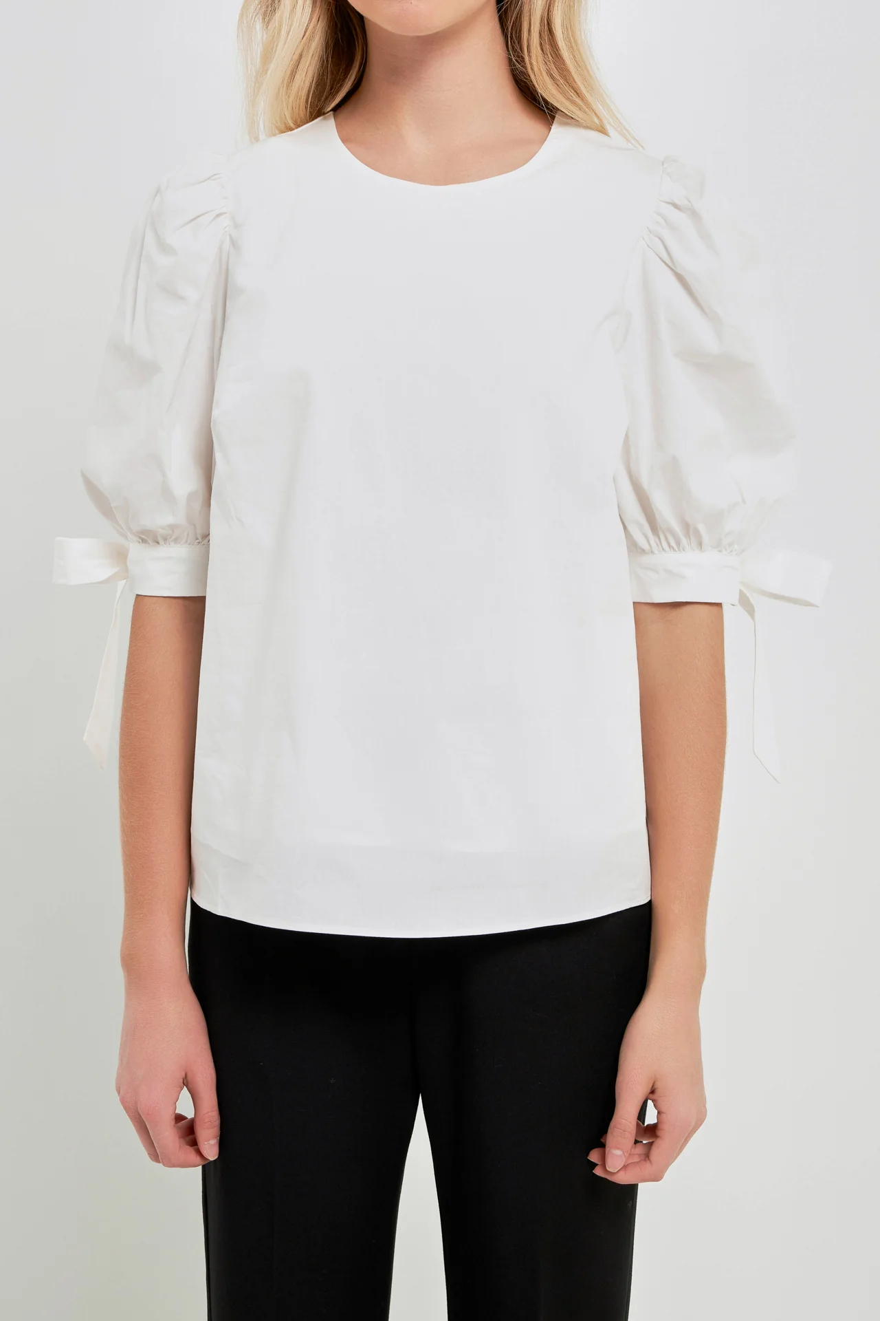 Bow Banded Puff Sleeve Blouse - Image 17