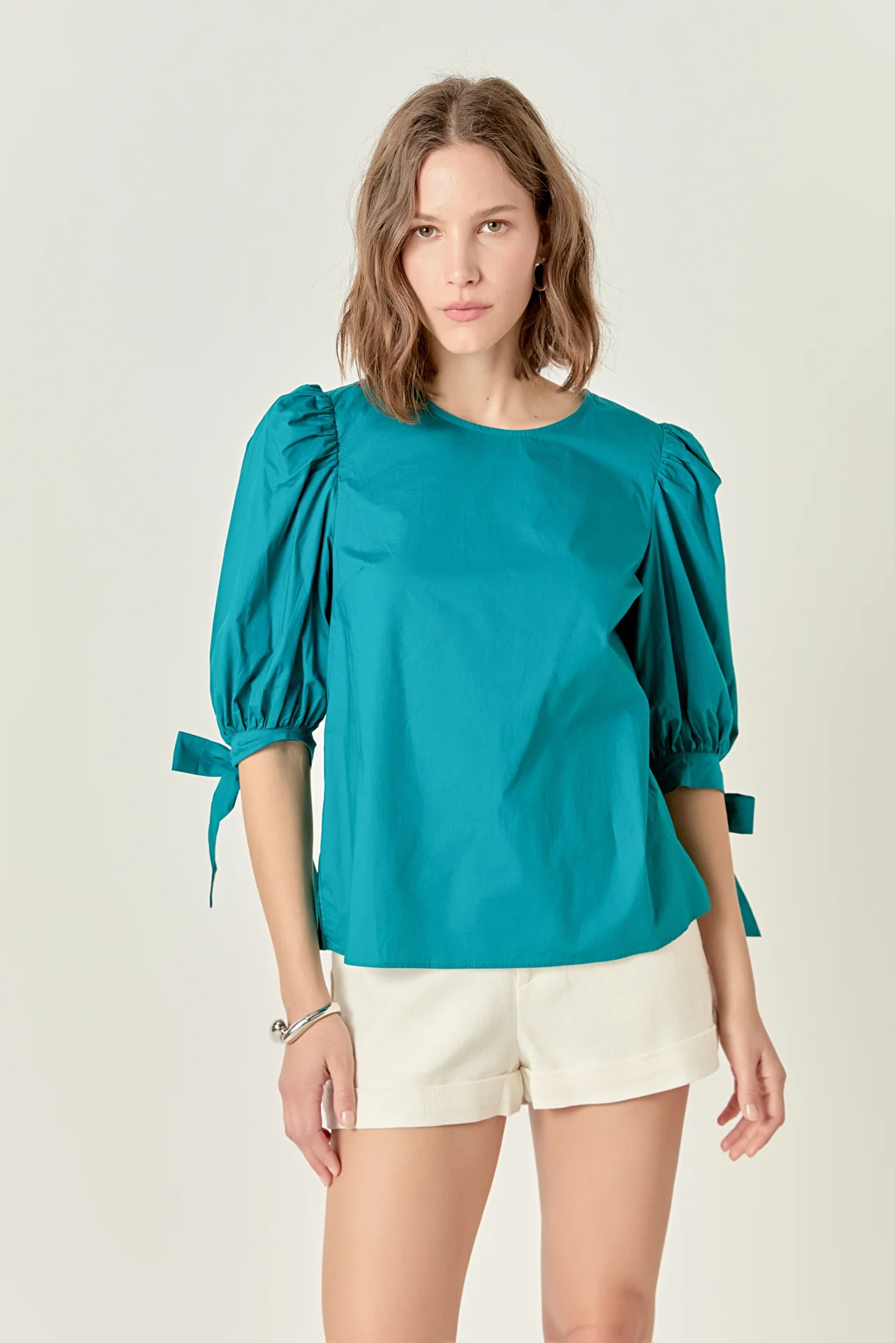 Bow Banded Puff Sleeve Blouse - Image 5