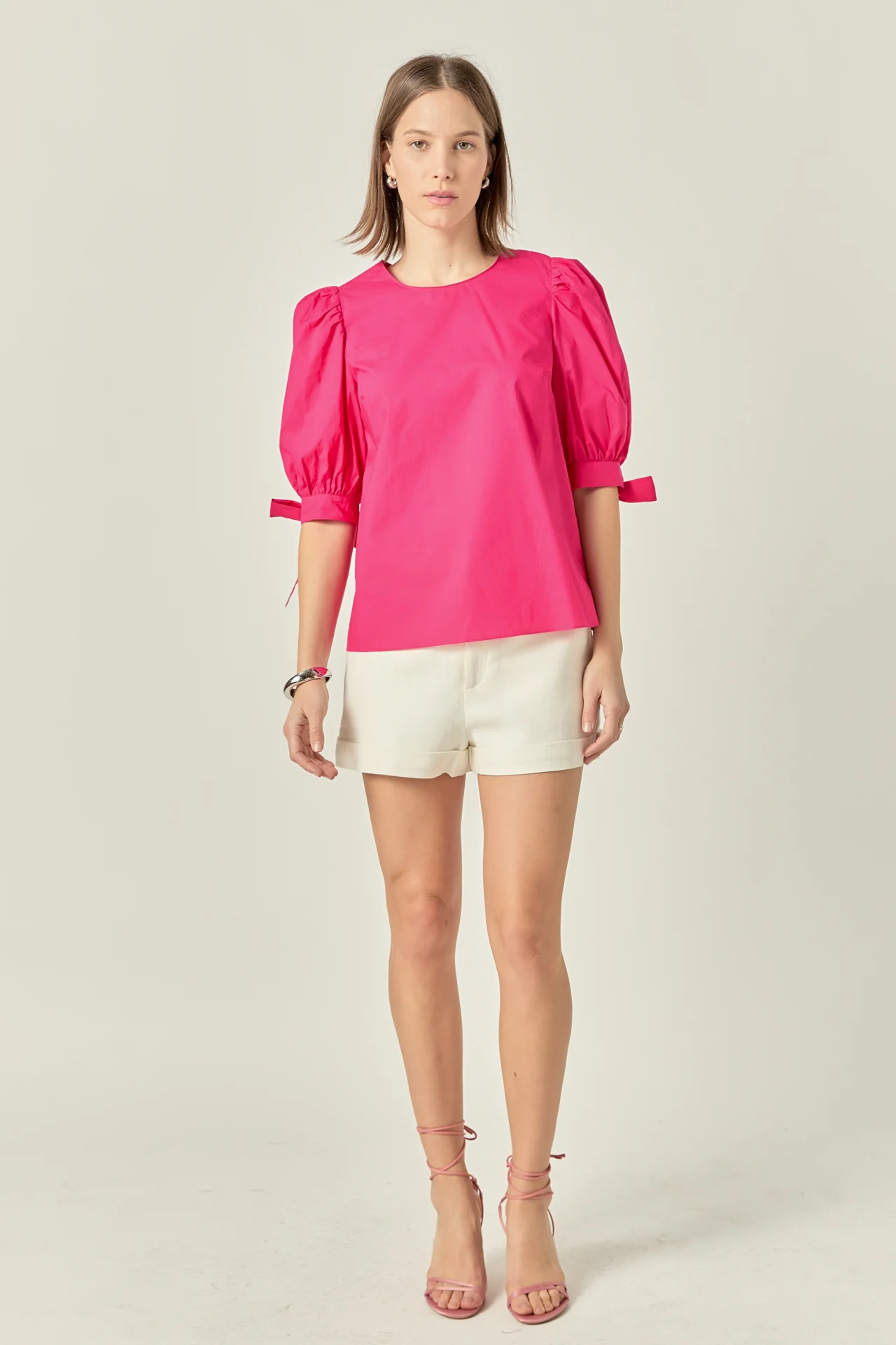 Bow Banded Puff Sleeve Blouse - Image 6